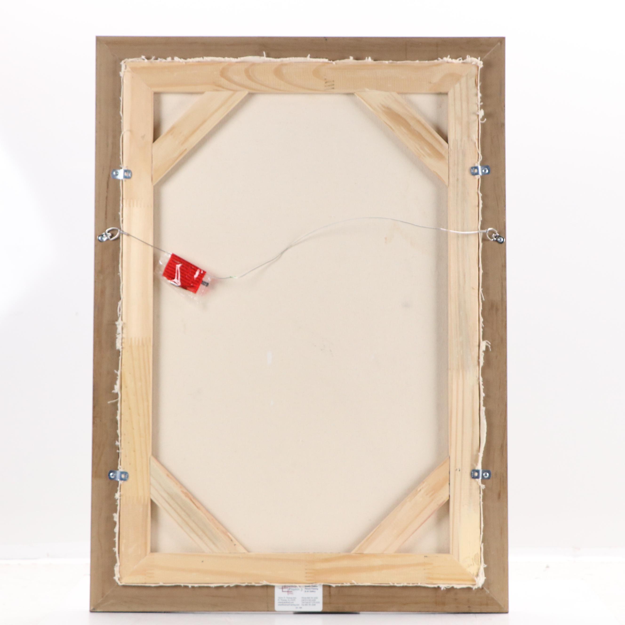 Cityscape Oil Painting of Street Scene with Church, 2001