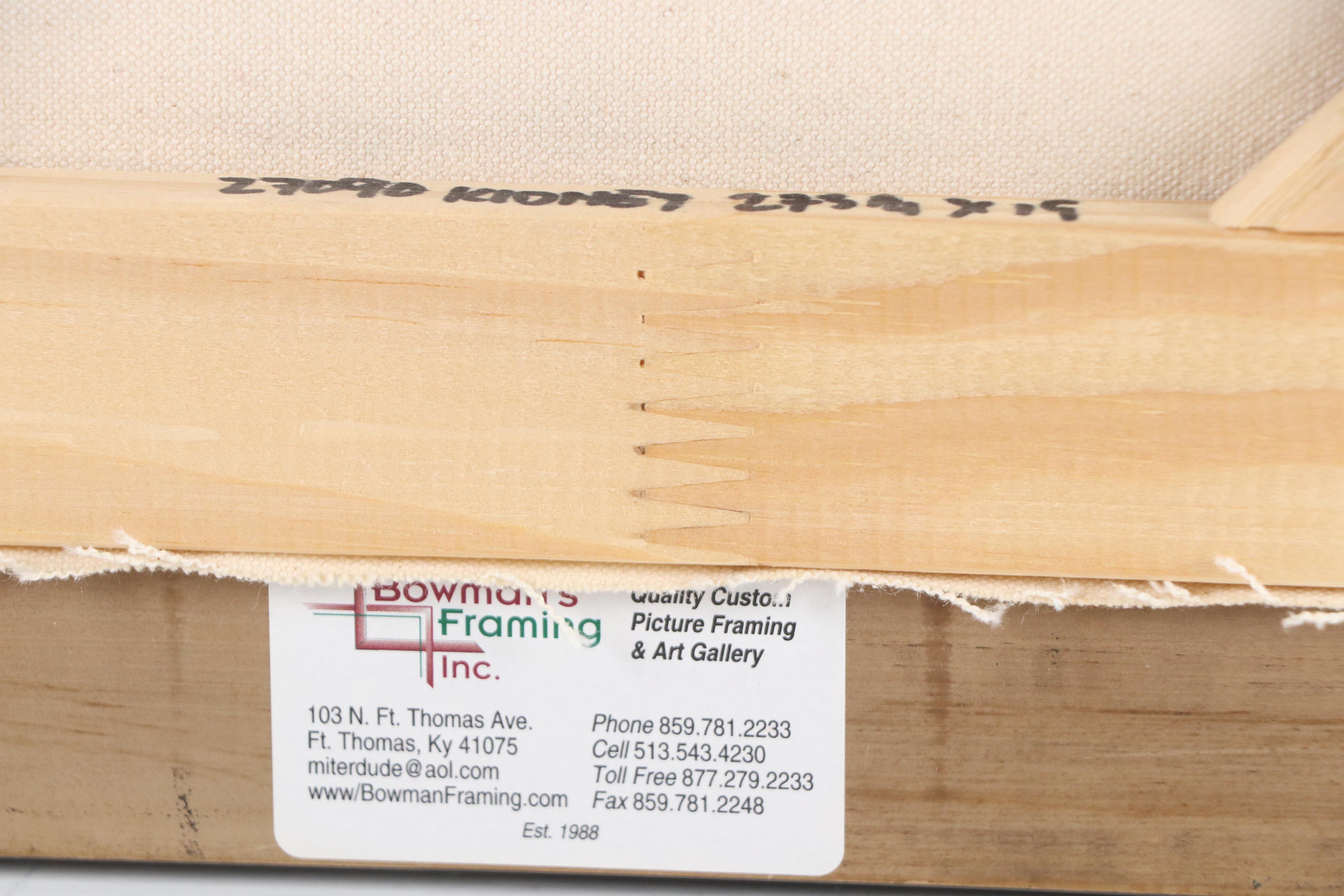 Cityscape Oil Painting of Street Scene with Church, 2001