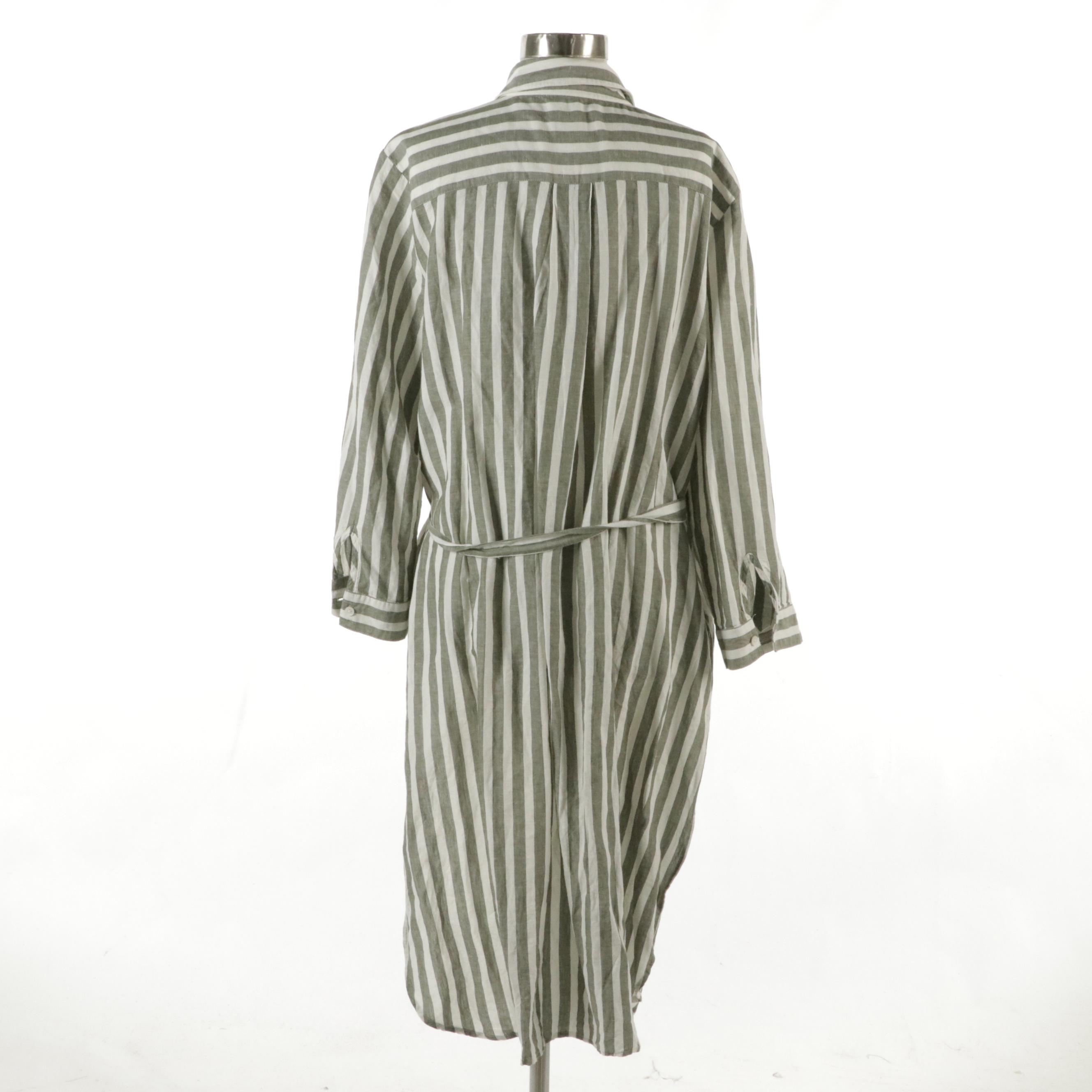 Chico's Linen and Cotton Blend Slit Side Tunic Top