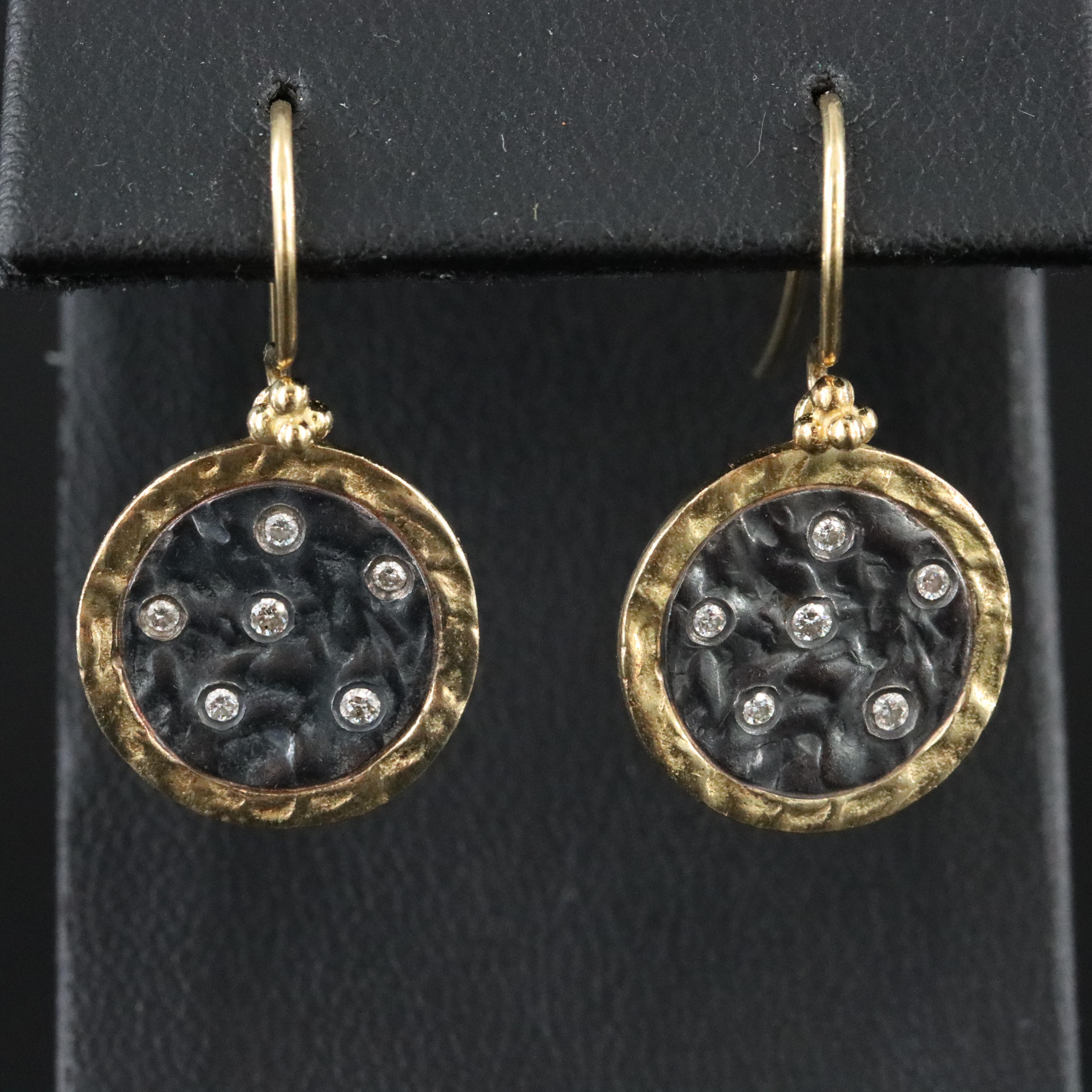 18K and Sterling Diamond Earrings