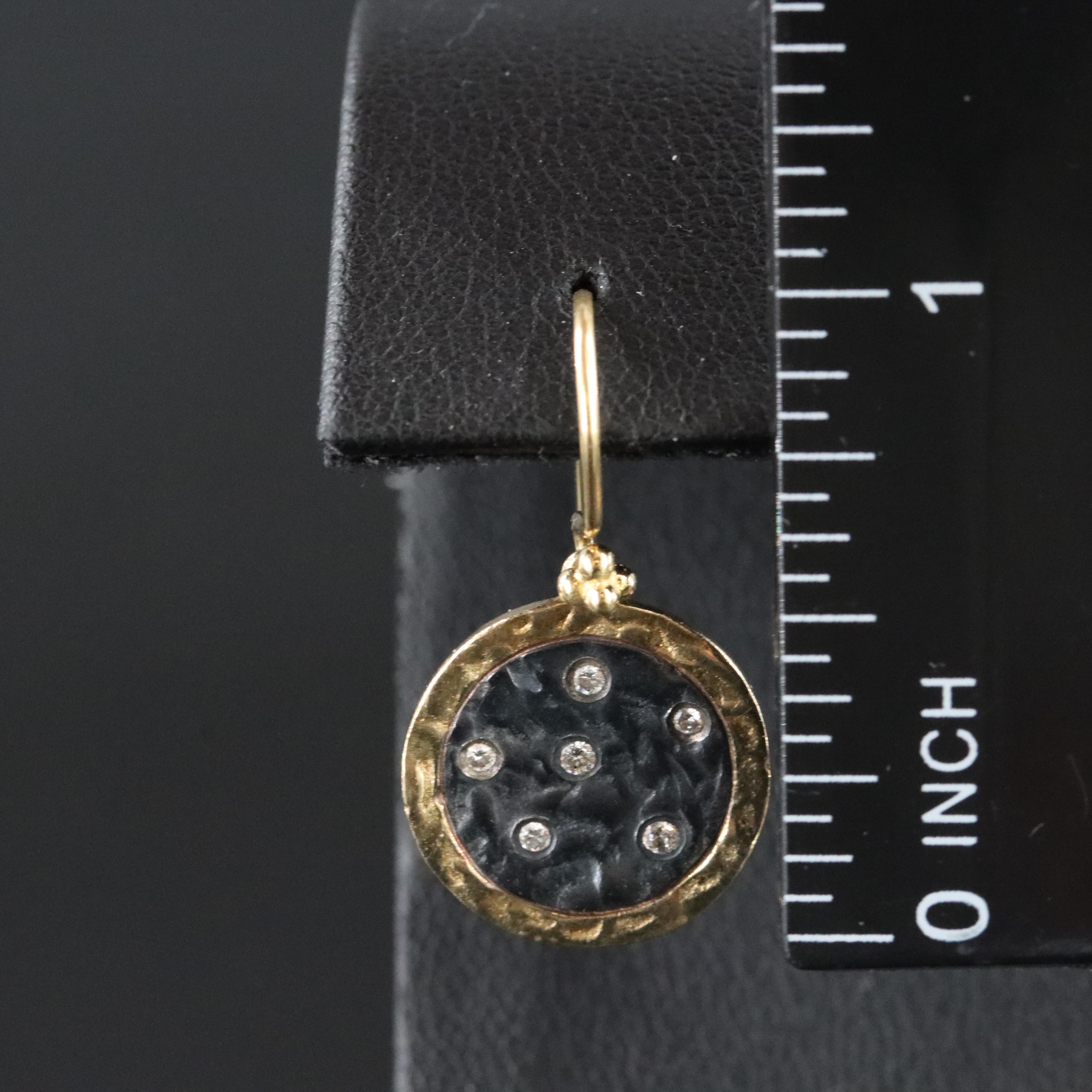 18K and Sterling Diamond Earrings