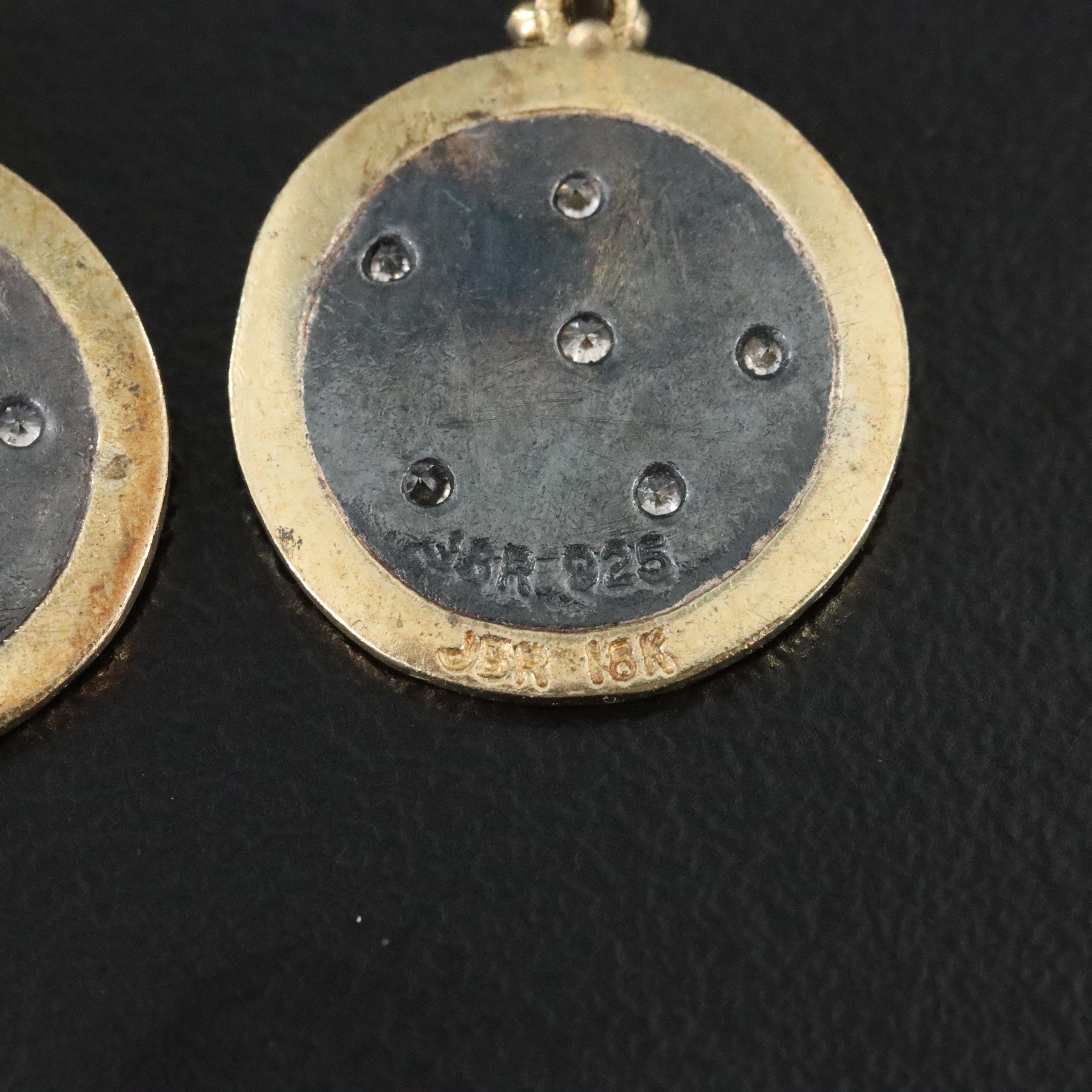 18K and Sterling Diamond Earrings