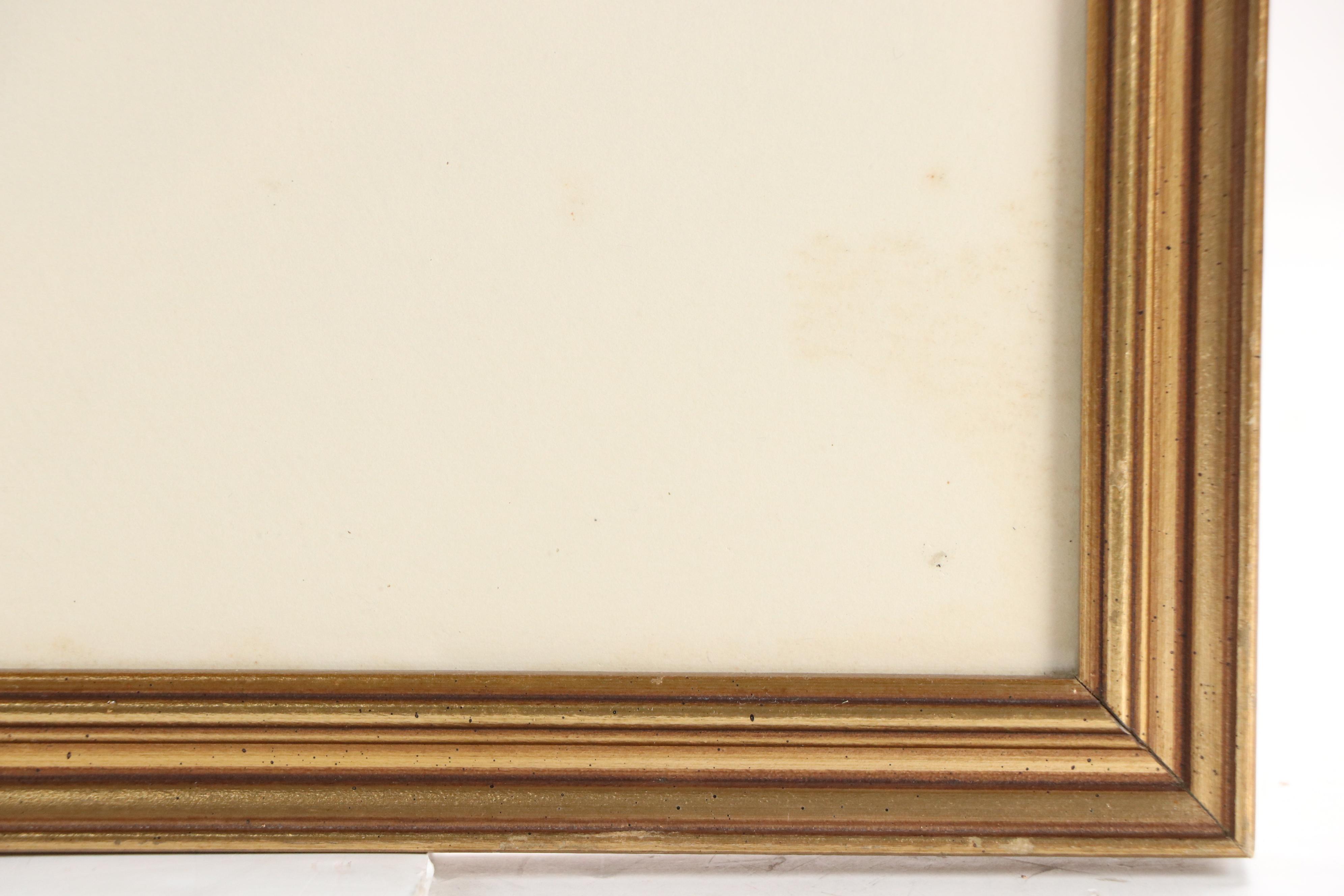 Greg Mort Pastoral Gouache Painting of Cows Eating Hay, 1981