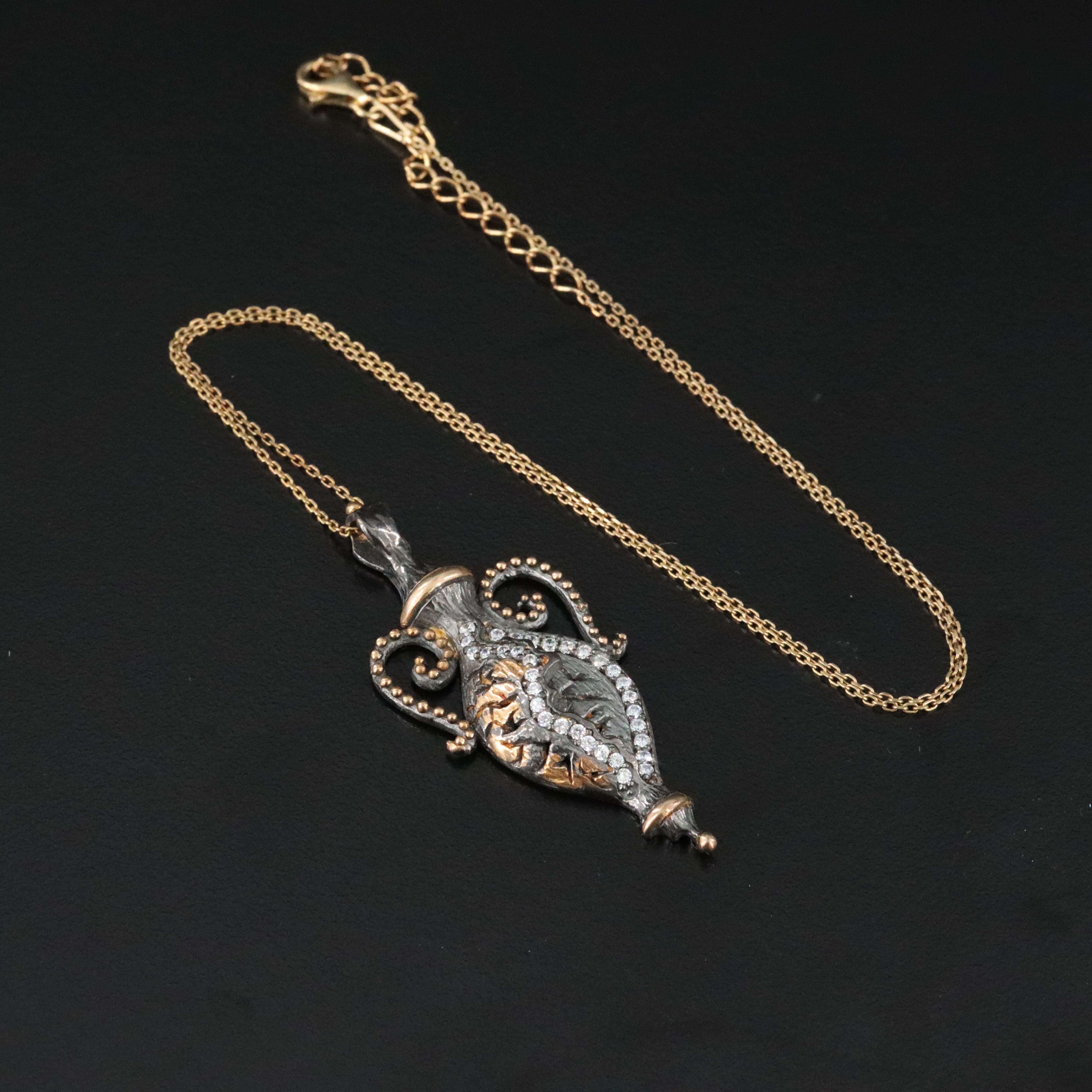 Bora Sterling CZ Pendant Necklace