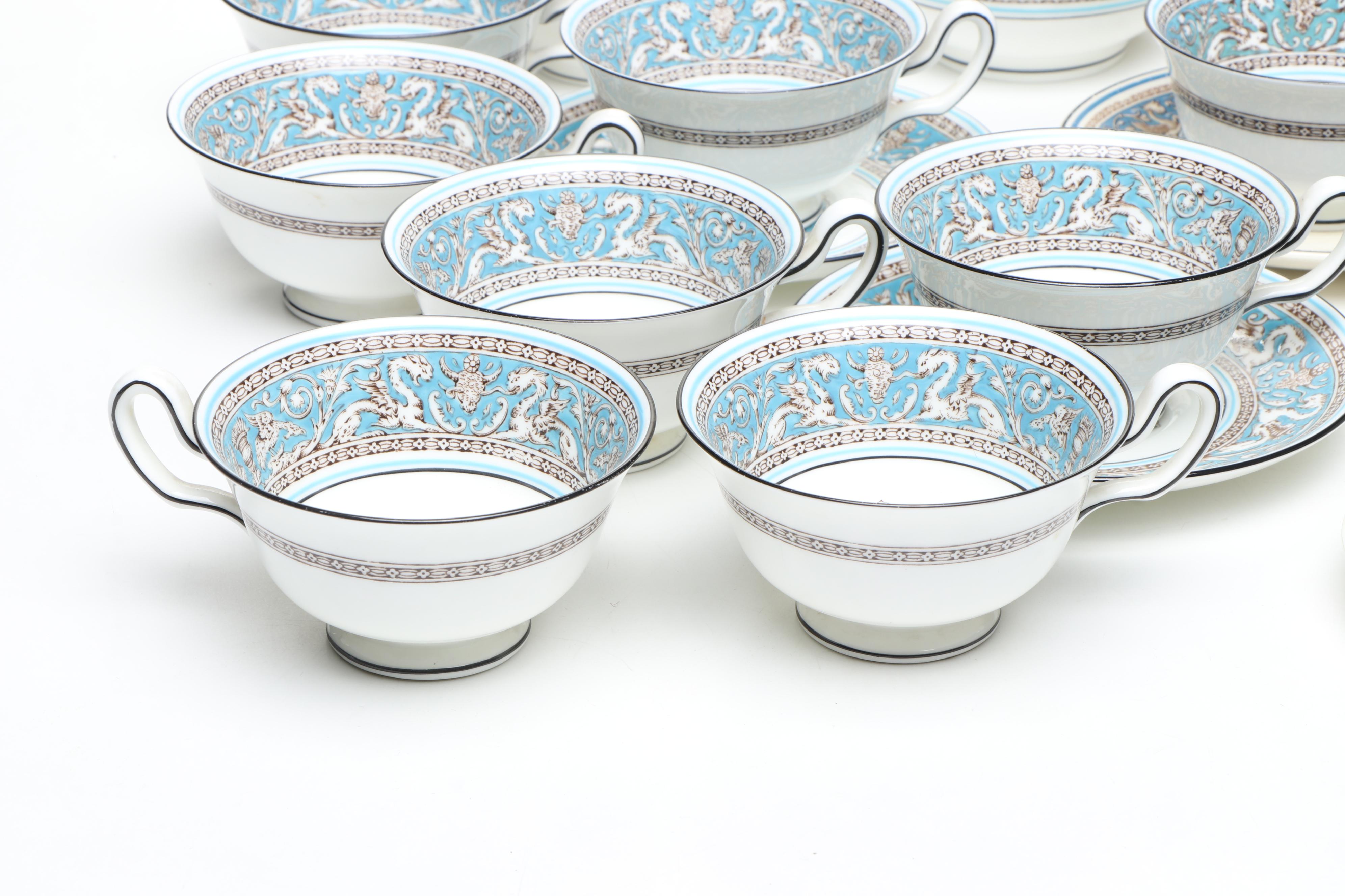 Wedgwood "Florentine Turquoise Rim" and Myott "Medici" Porcelain Tableware