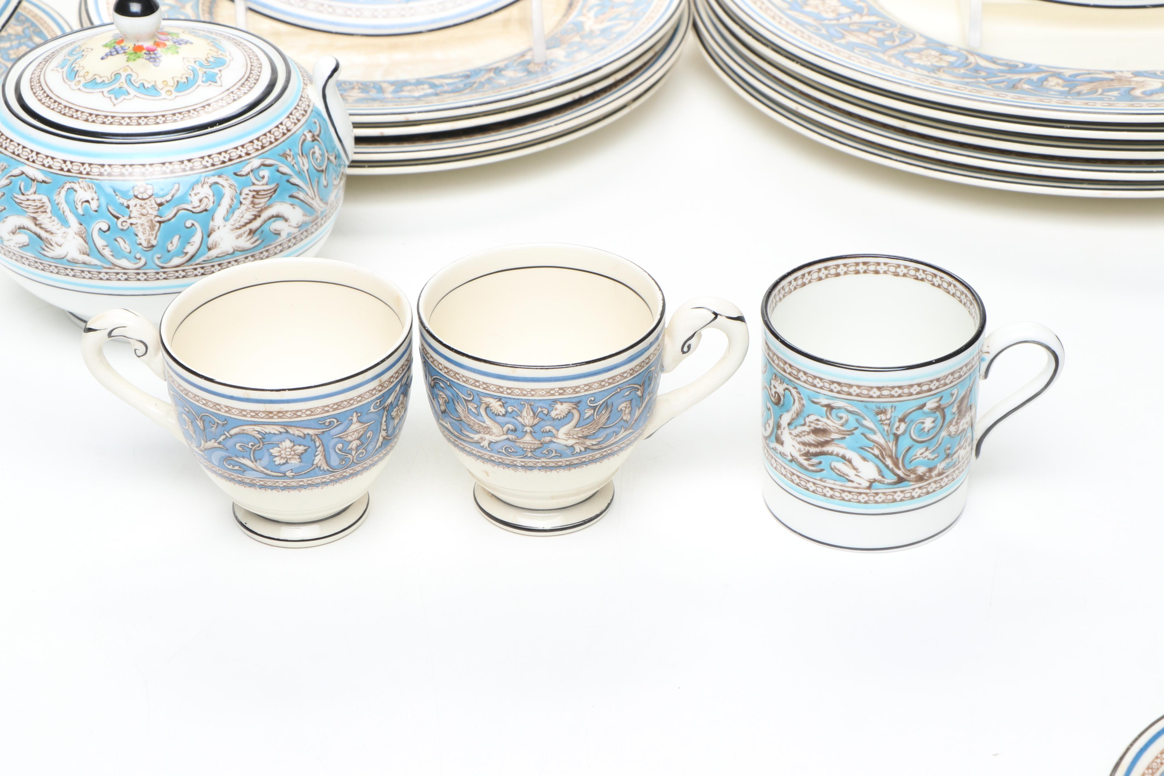 Wedgwood "Florentine Turquoise Rim" and Myott "Medici" Porcelain Tableware