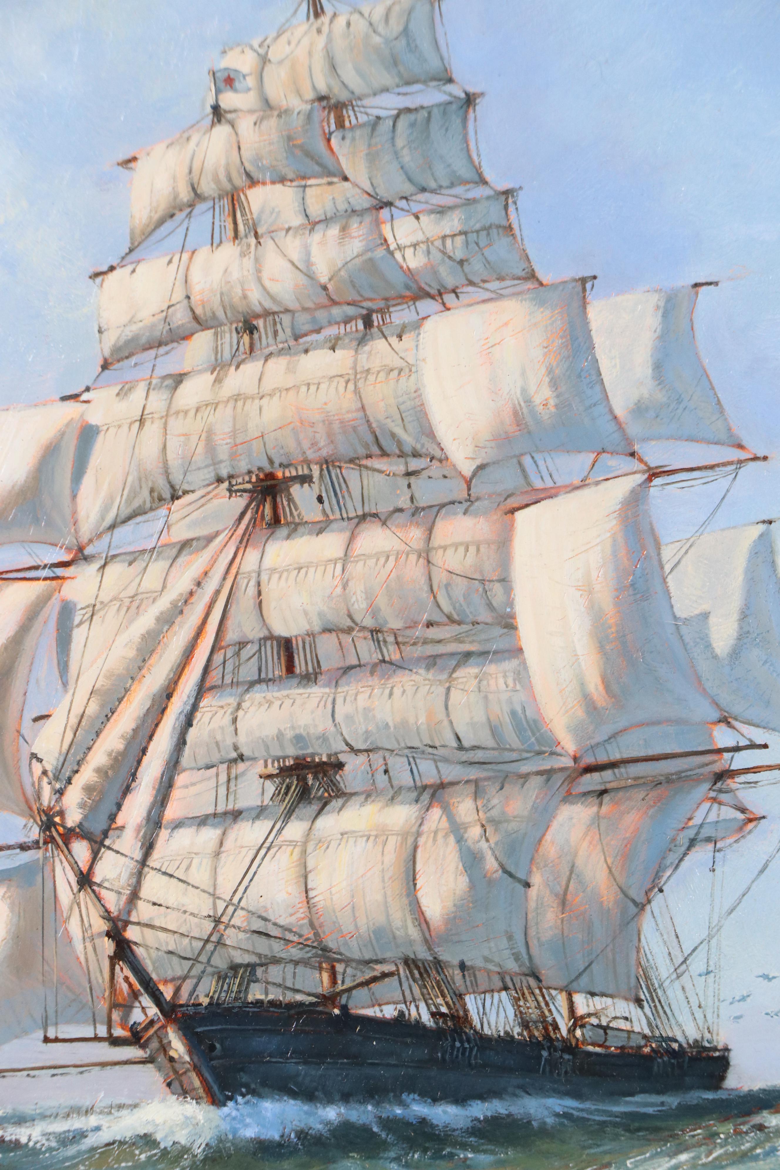 Lance Walker Maritime Oil Painting "Belle of the West," 2015