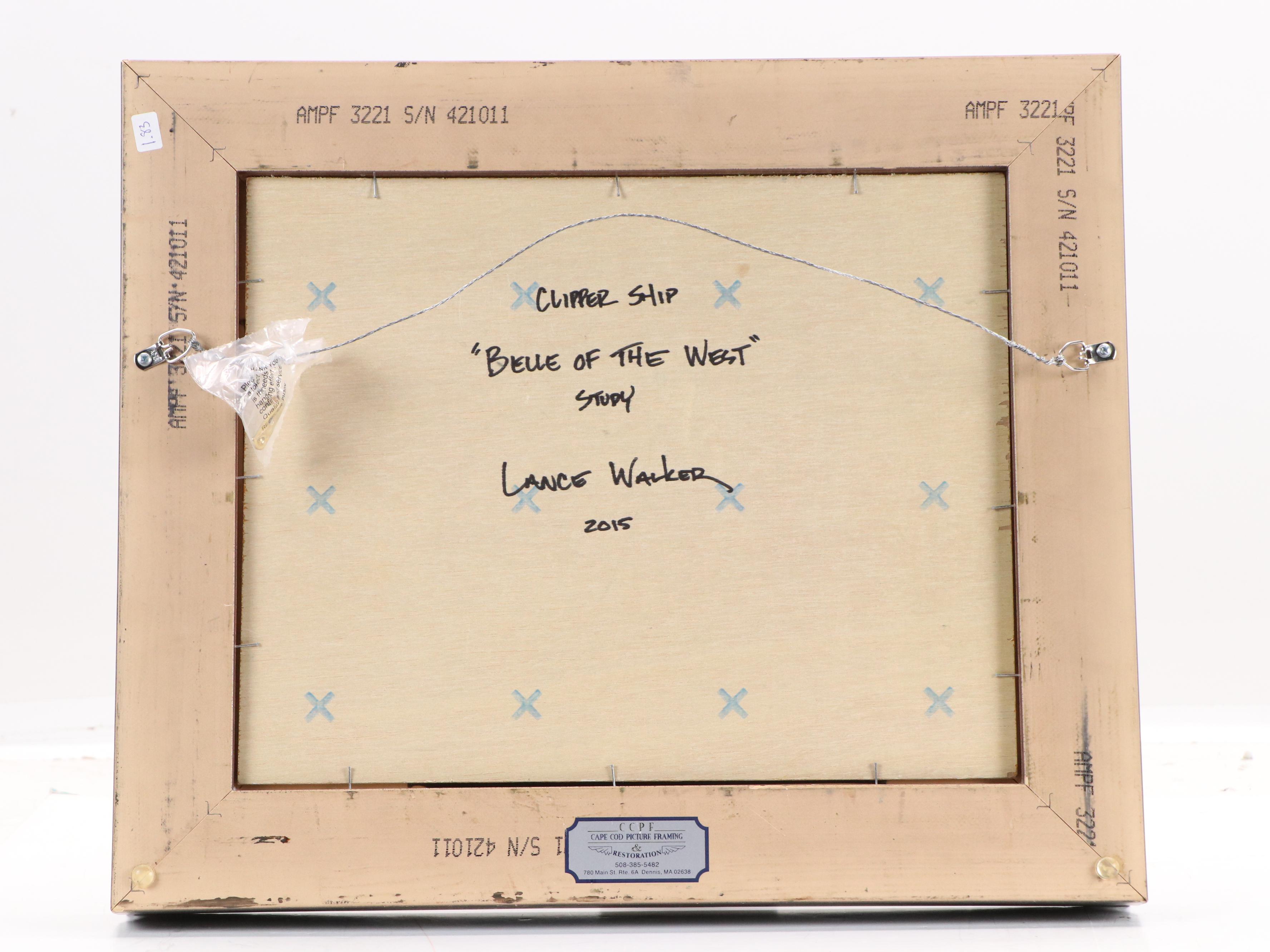 Lance Walker Maritime Oil Painting "Belle of the West," 2015