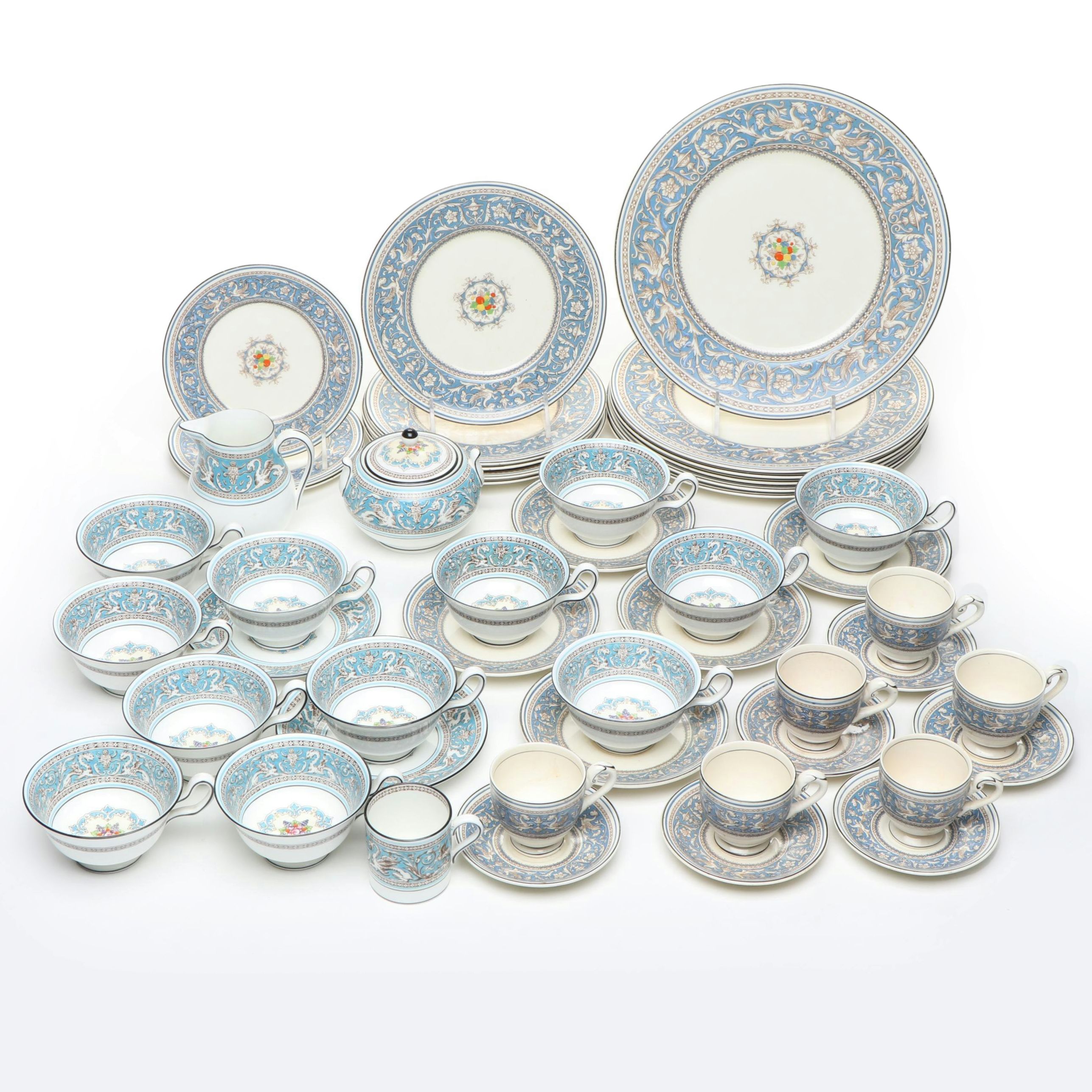 Wedgwood "Florentine Turquoise Rim" and Myott "Medici" Porcelain Tableware