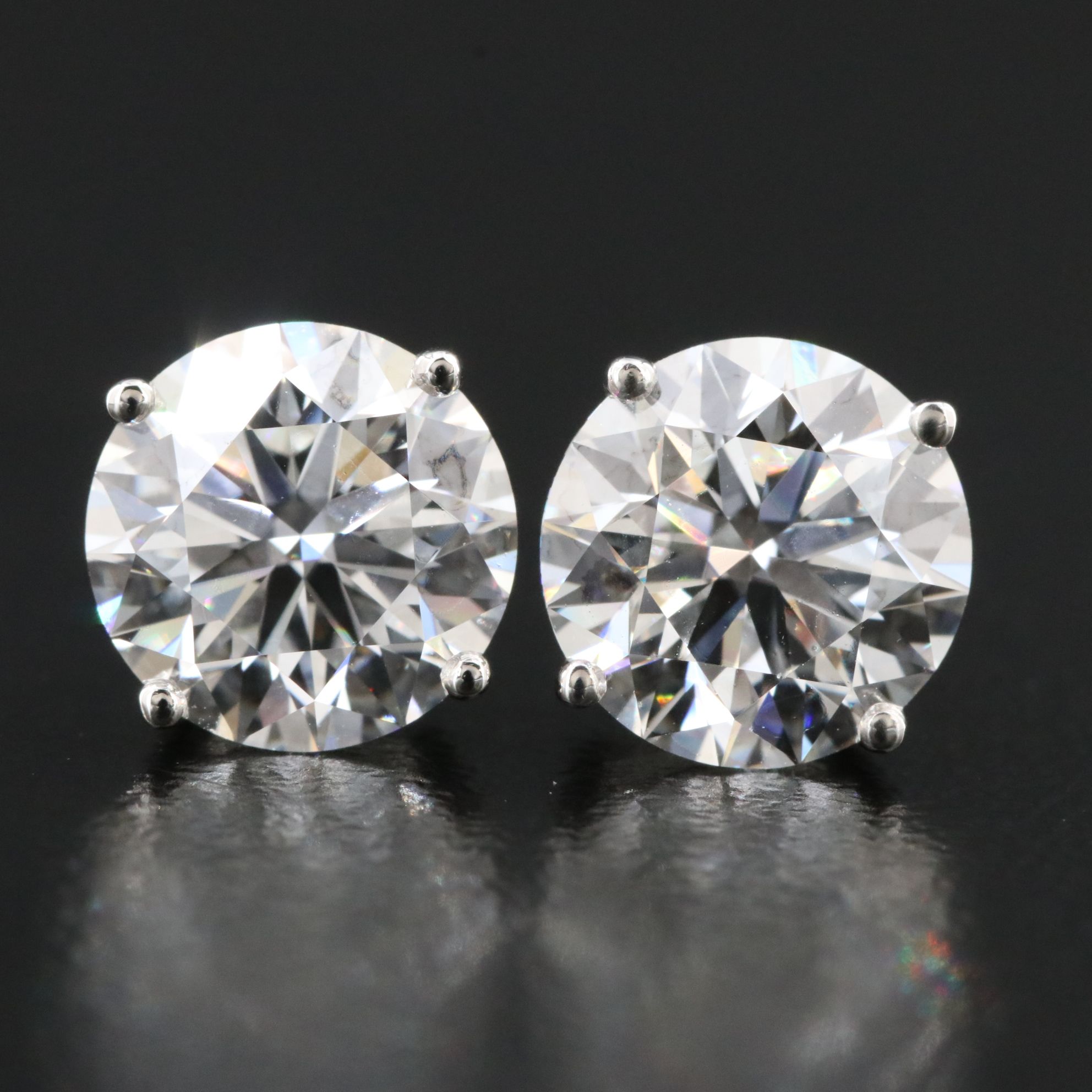 Platinum 4.00 CTW Lab Grown Diamond Stud Earrings with IGI Reports