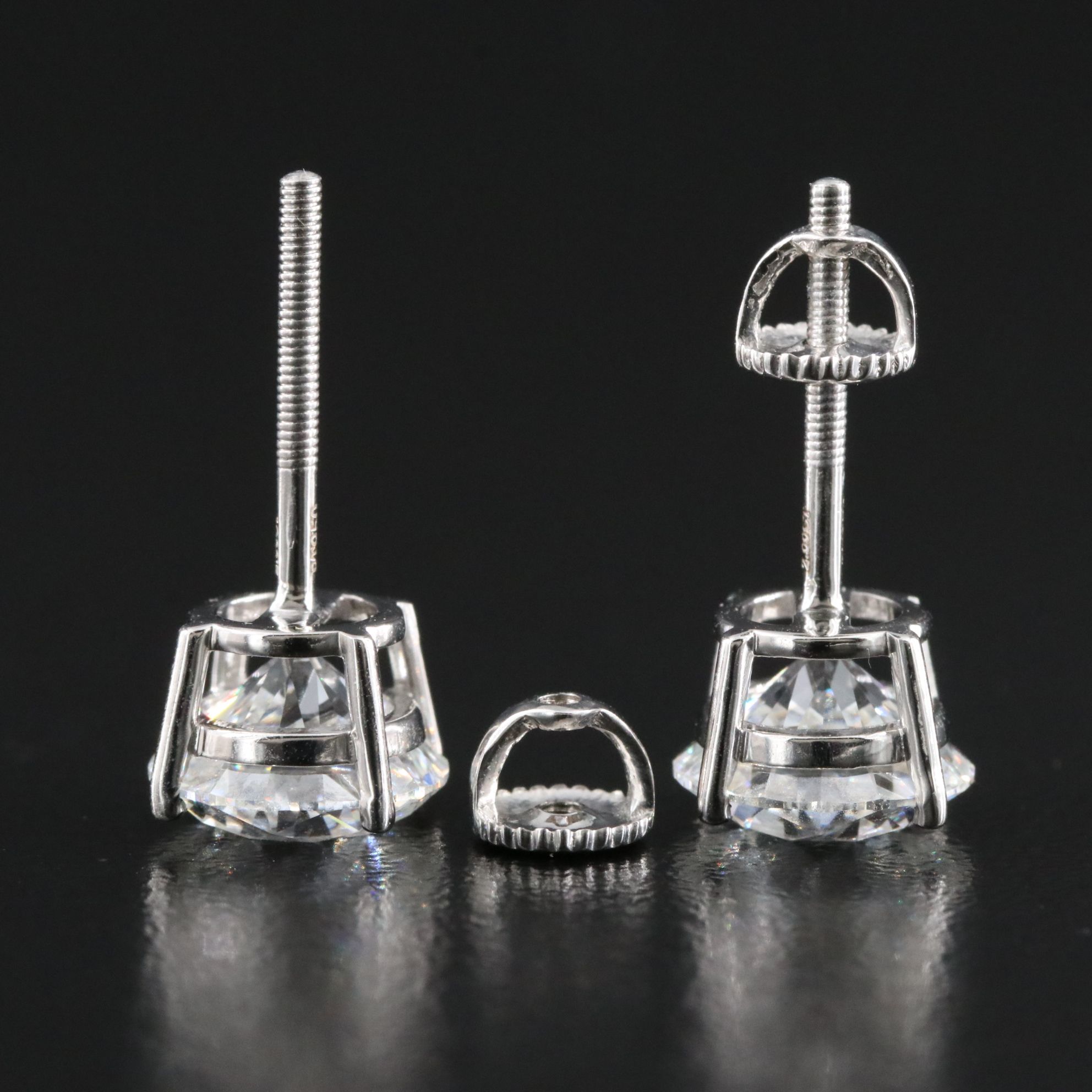 Platinum 4.00 CTW Lab Grown Diamond Stud Earrings with IGI Reports