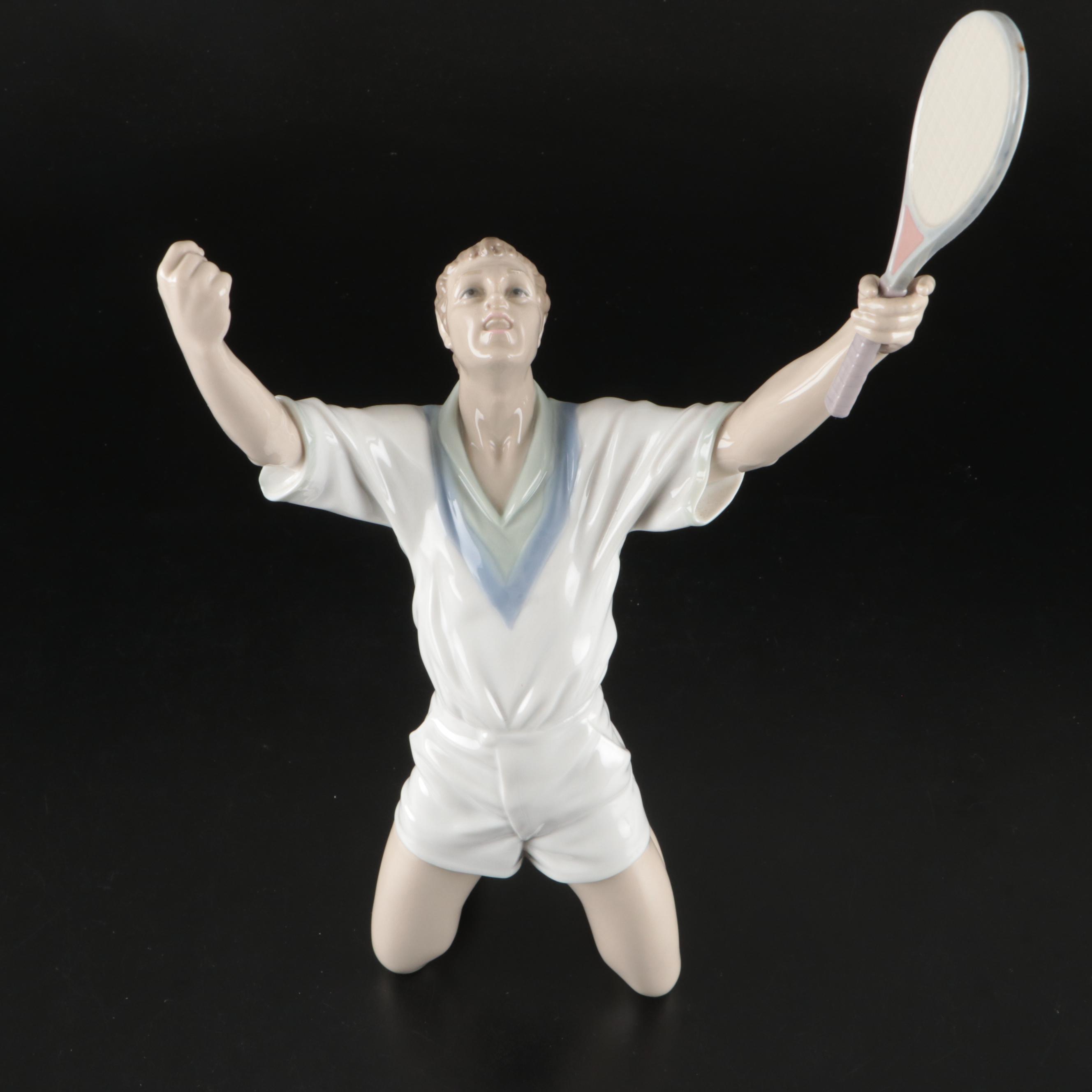 Lladró "Tennis Champion" Porcelain Figurine Designed by Salvador Furió, 1996–99