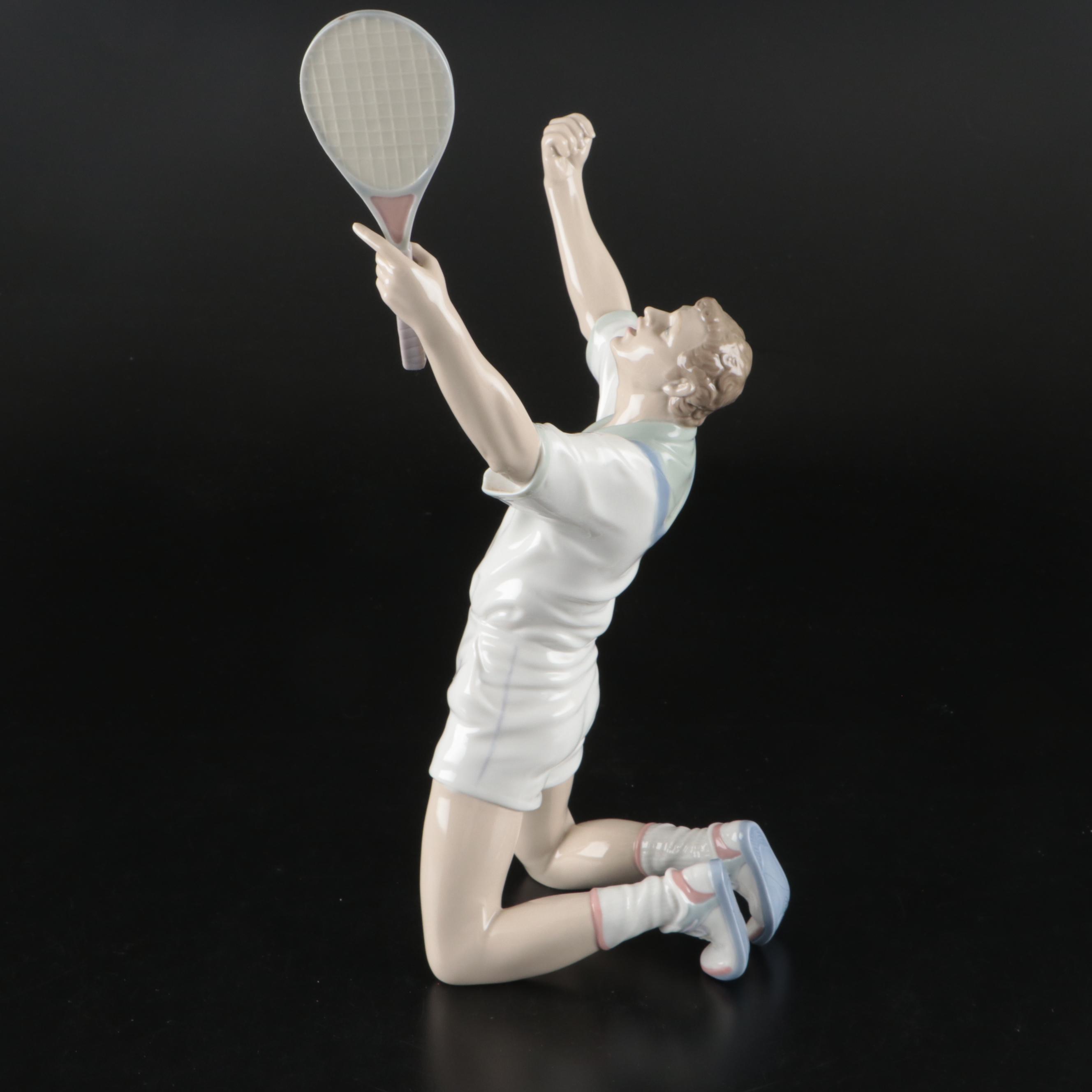 Lladró "Tennis Champion" Porcelain Figurine Designed by Salvador Furió, 1996–99