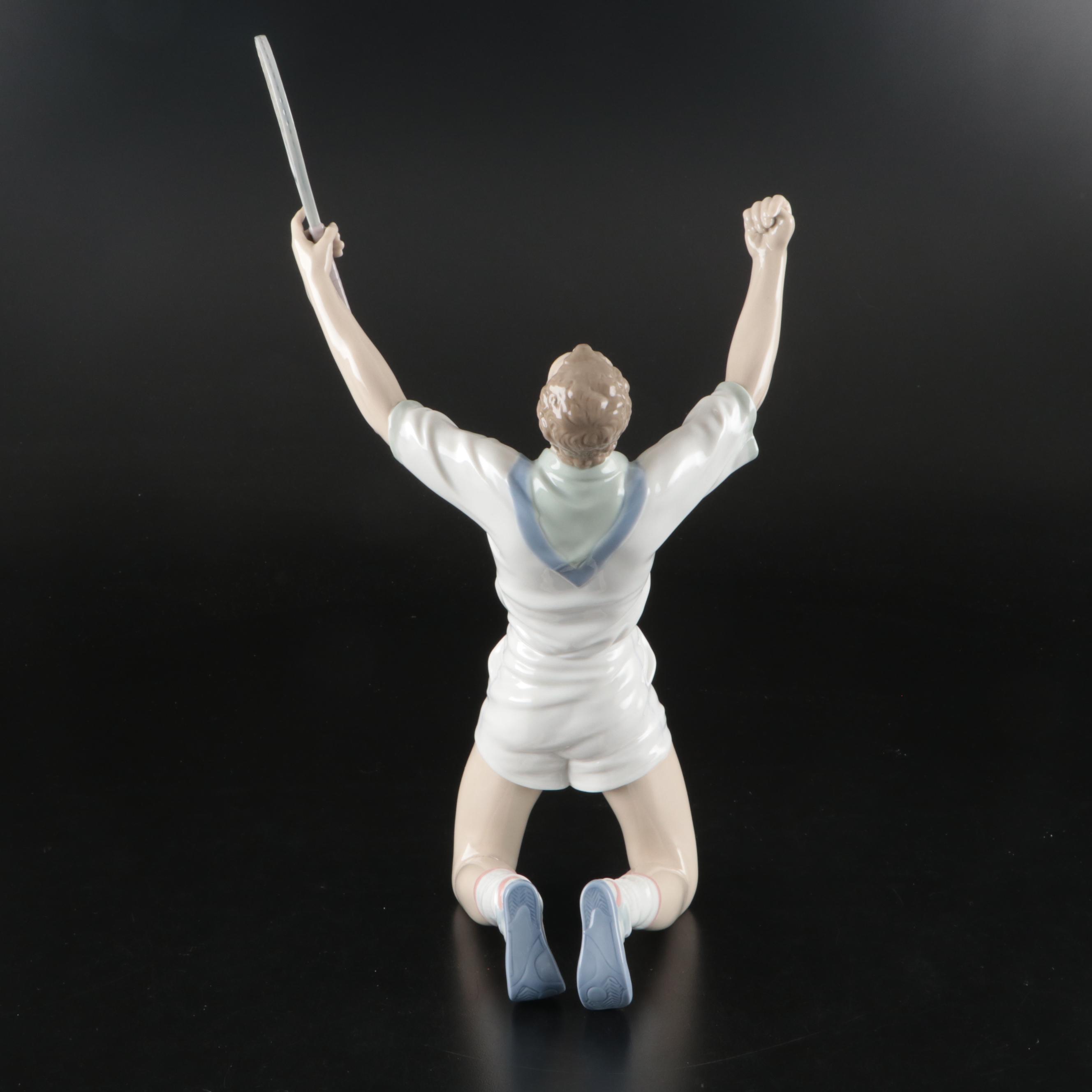 Lladró "Tennis Champion" Porcelain Figurine Designed by Salvador Furió, 1996–99
