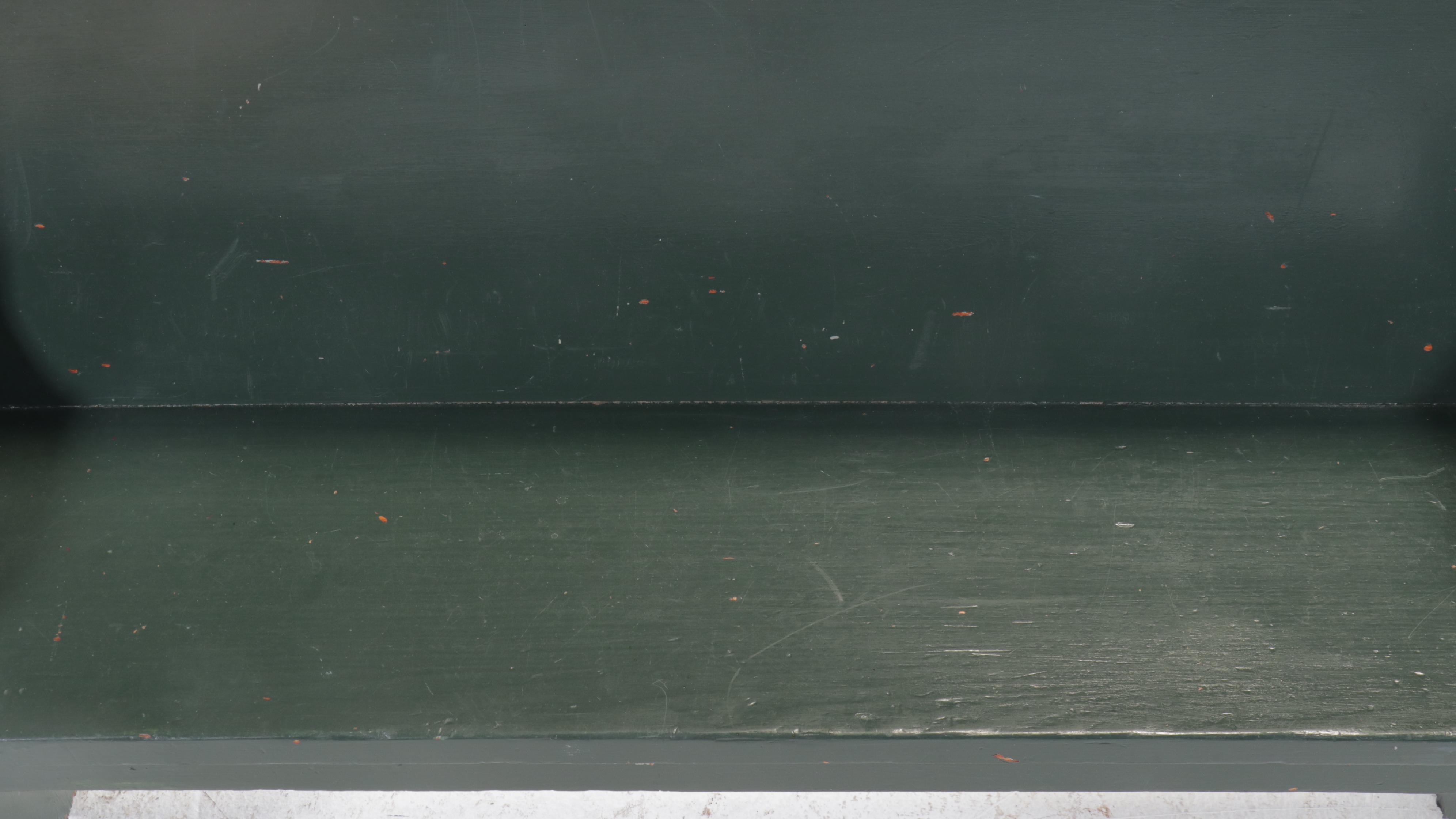 Green-Painted Wood Church Pew Bench, 20th Century