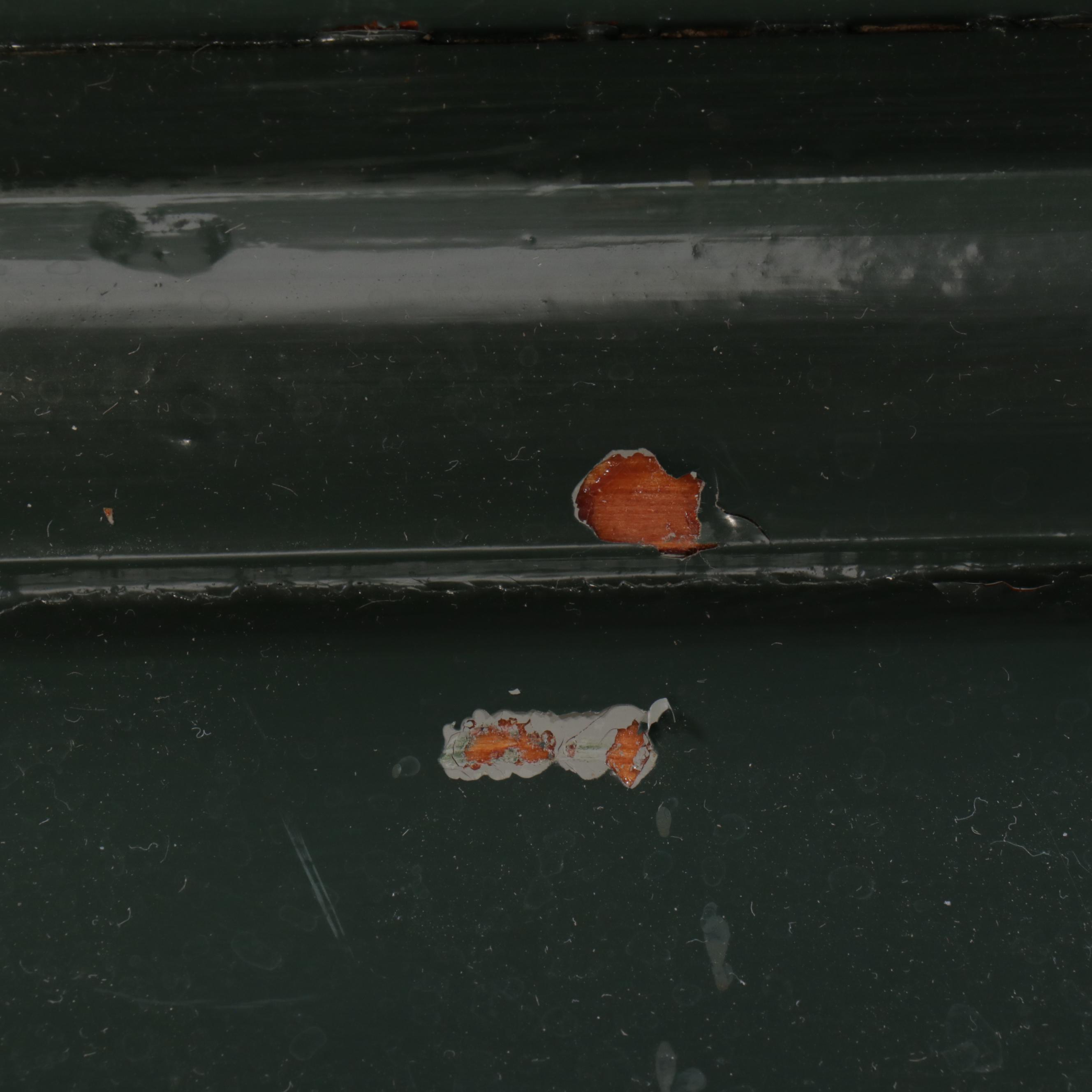 Green-Painted Wood Church Pew Bench, 20th Century