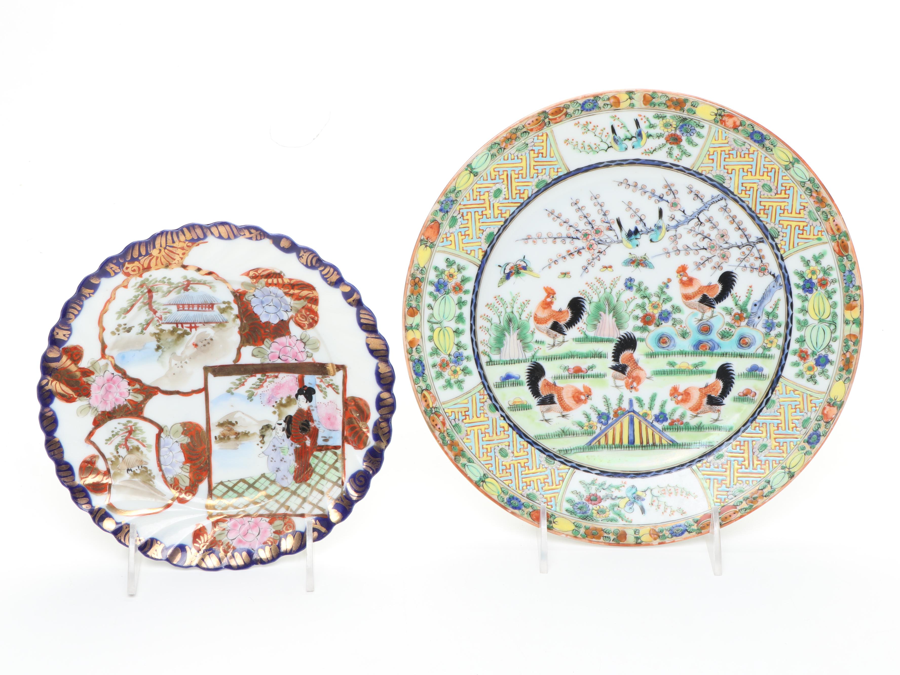 Japanese and Chinese Porcelain Bowls, Soup Spoons, and Plates