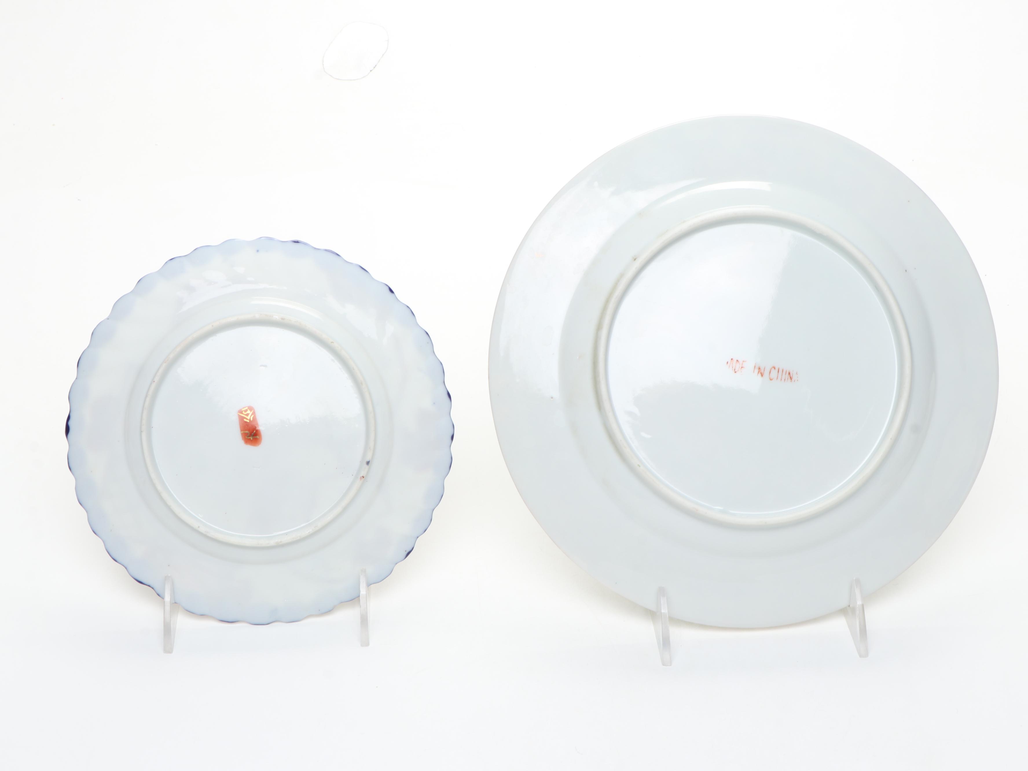 Japanese and Chinese Porcelain Bowls, Soup Spoons, and Plates