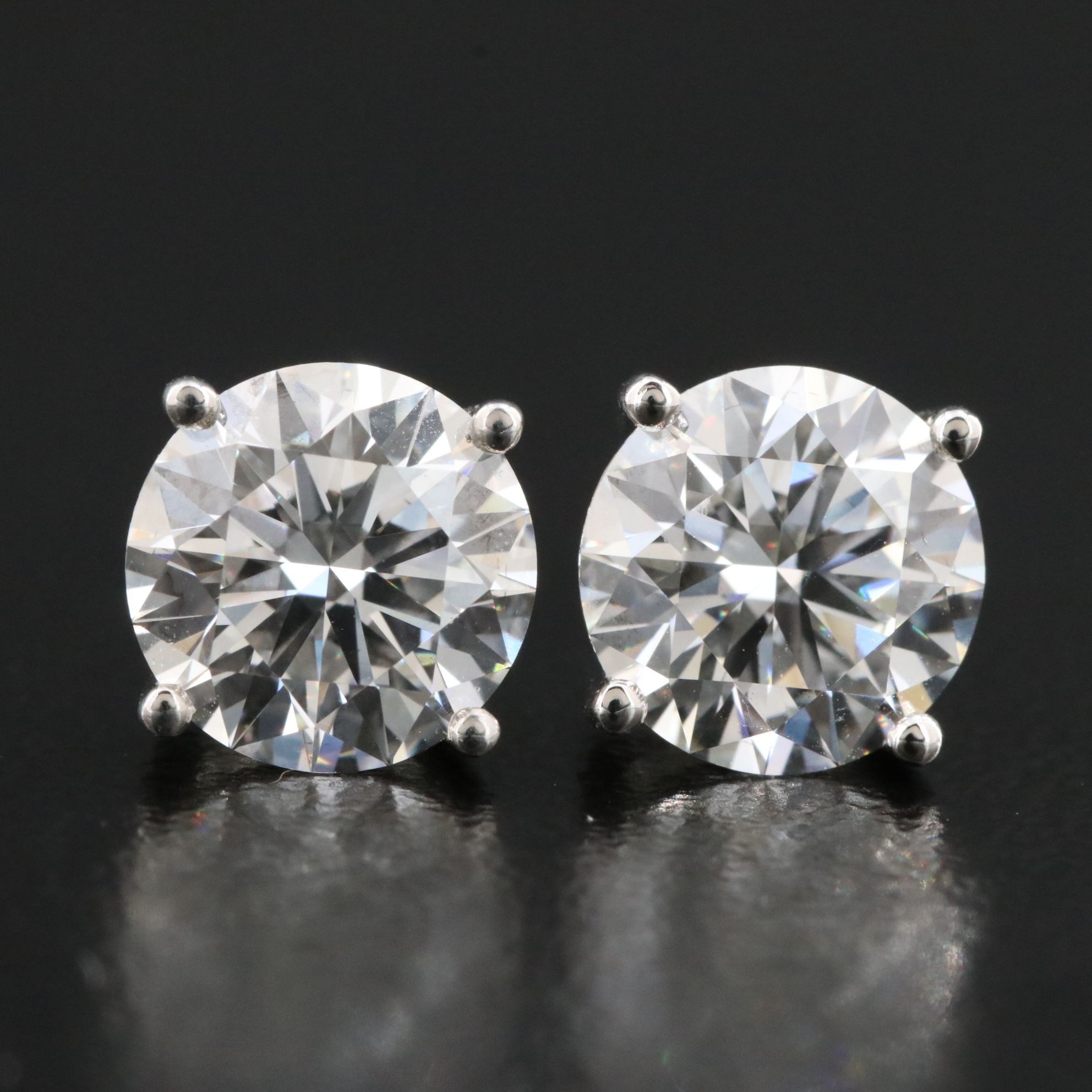 Platinum 3.16 CTW Lab Grown Diamond Stud Earring with IGI Reports