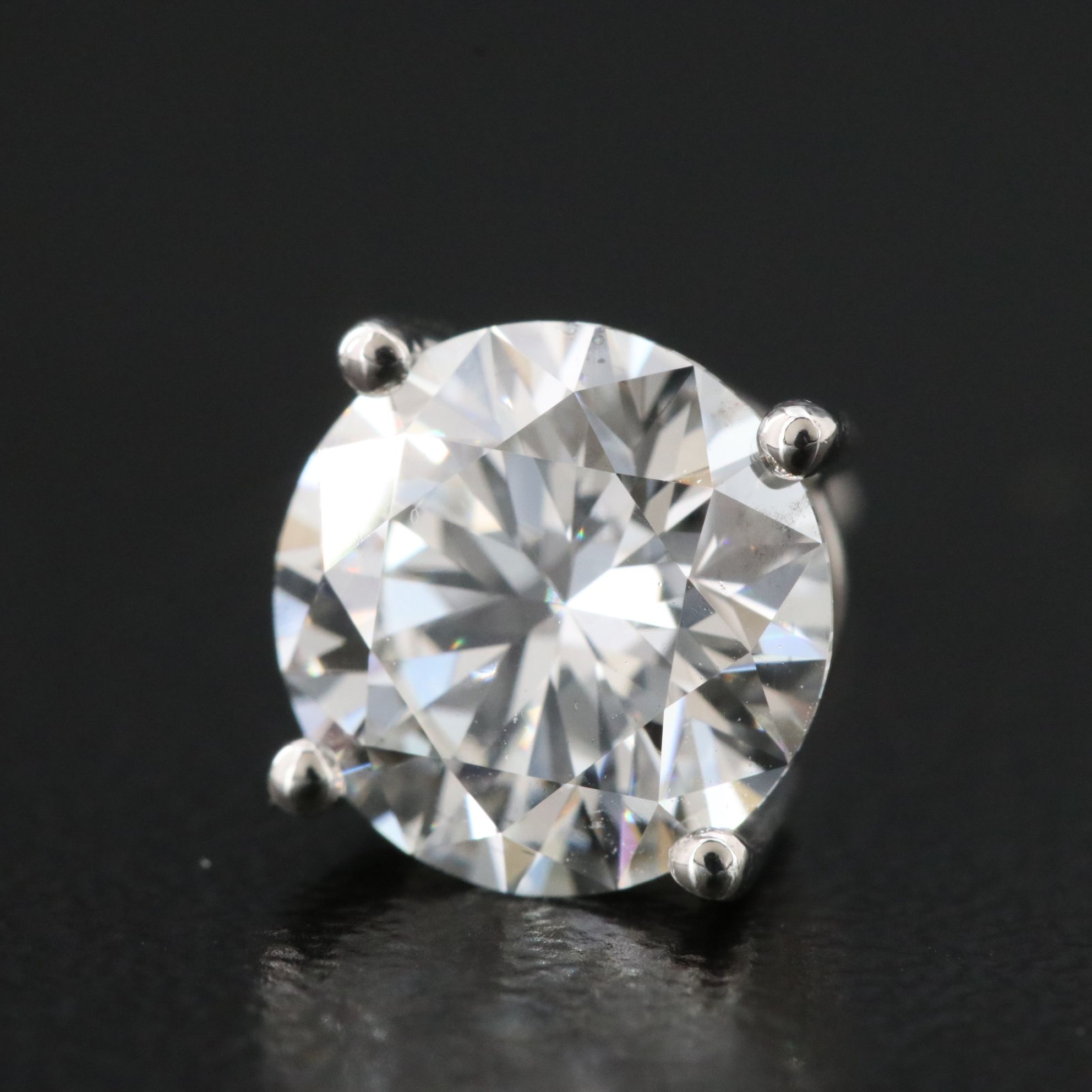 Platinum 3.16 CTW Lab Grown Diamond Stud Earring with IGI Reports