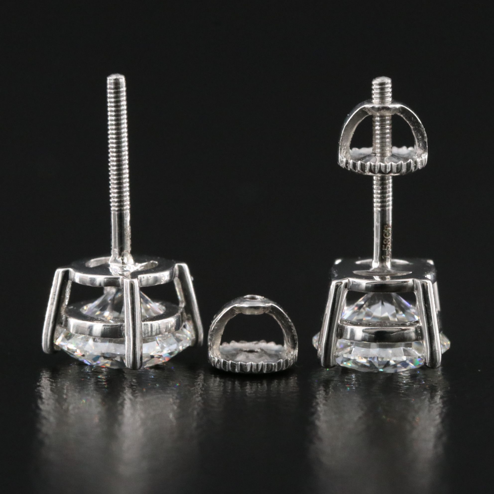 Platinum 3.16 CTW Lab Grown Diamond Stud Earring with IGI Reports