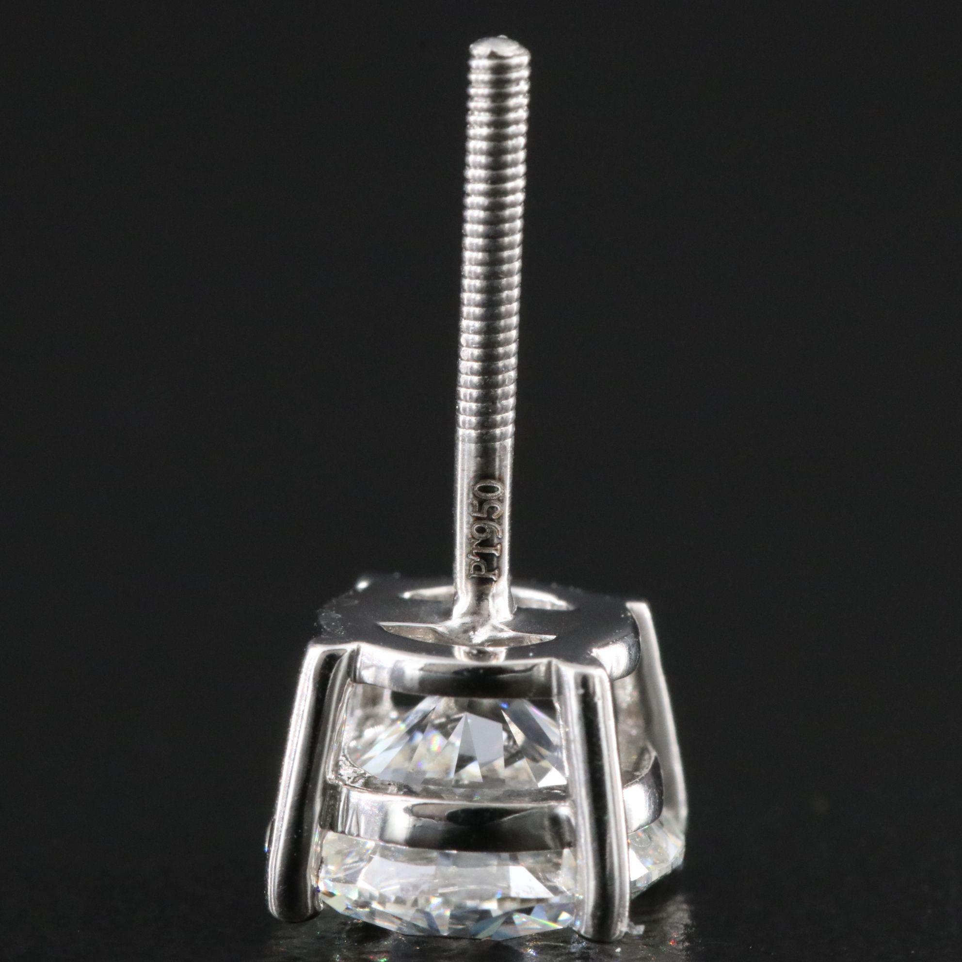 Platinum 3.16 CTW Lab Grown Diamond Stud Earring with IGI Reports