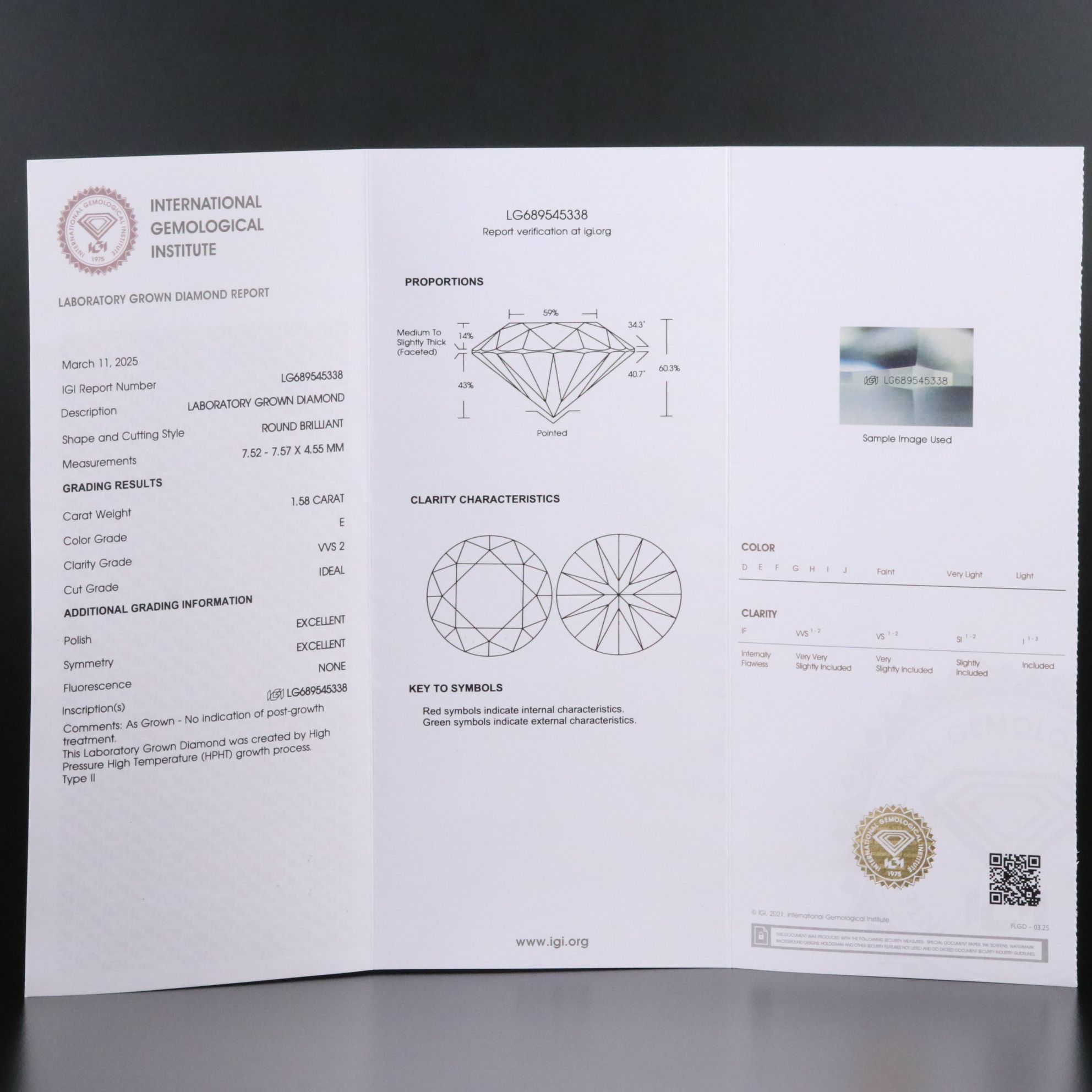 Platinum 3.16 CTW Lab Grown Diamond Stud Earring with IGI Reports