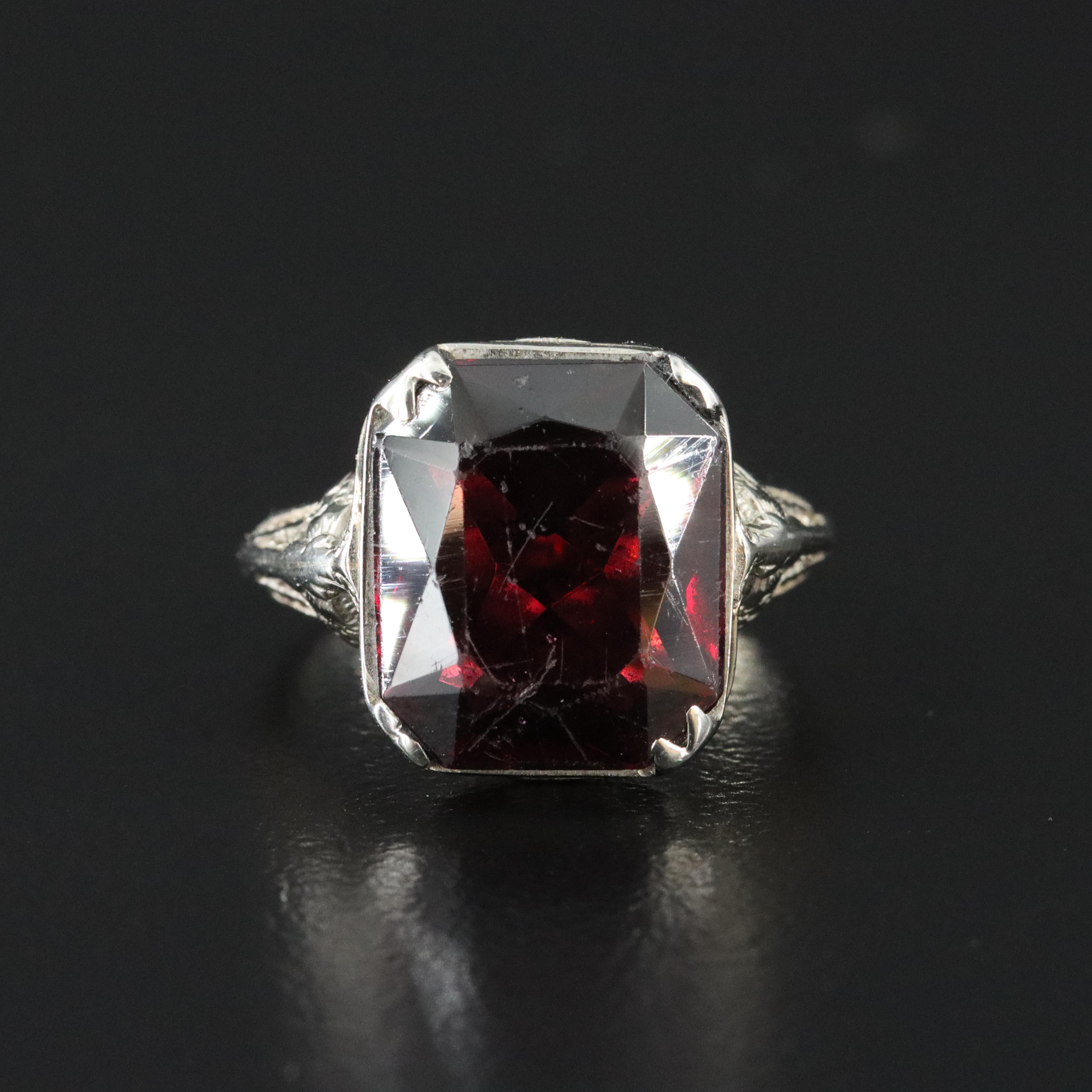 Vintage 18K Garnet with 10K Ring