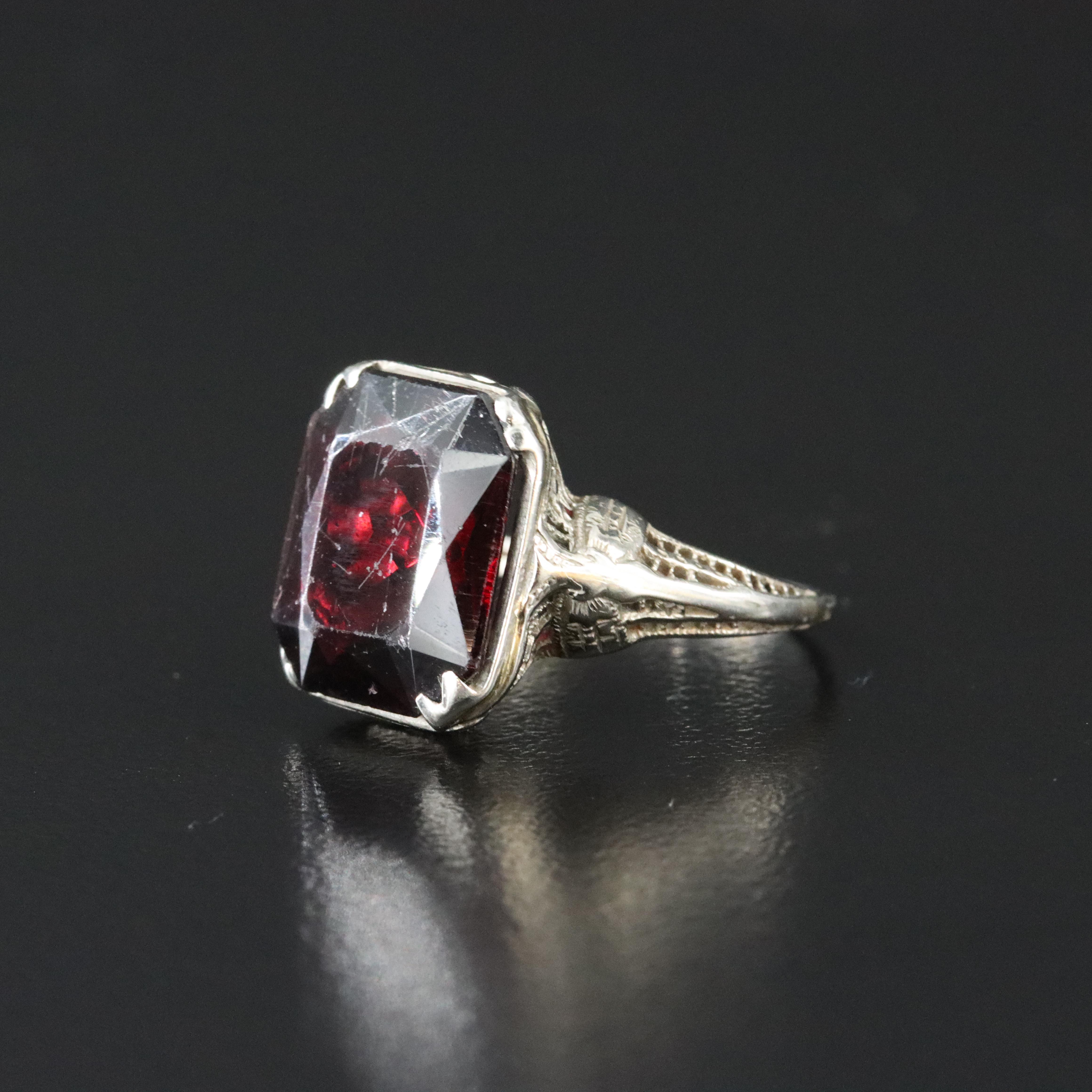 Vintage 18K Garnet with 10K Ring