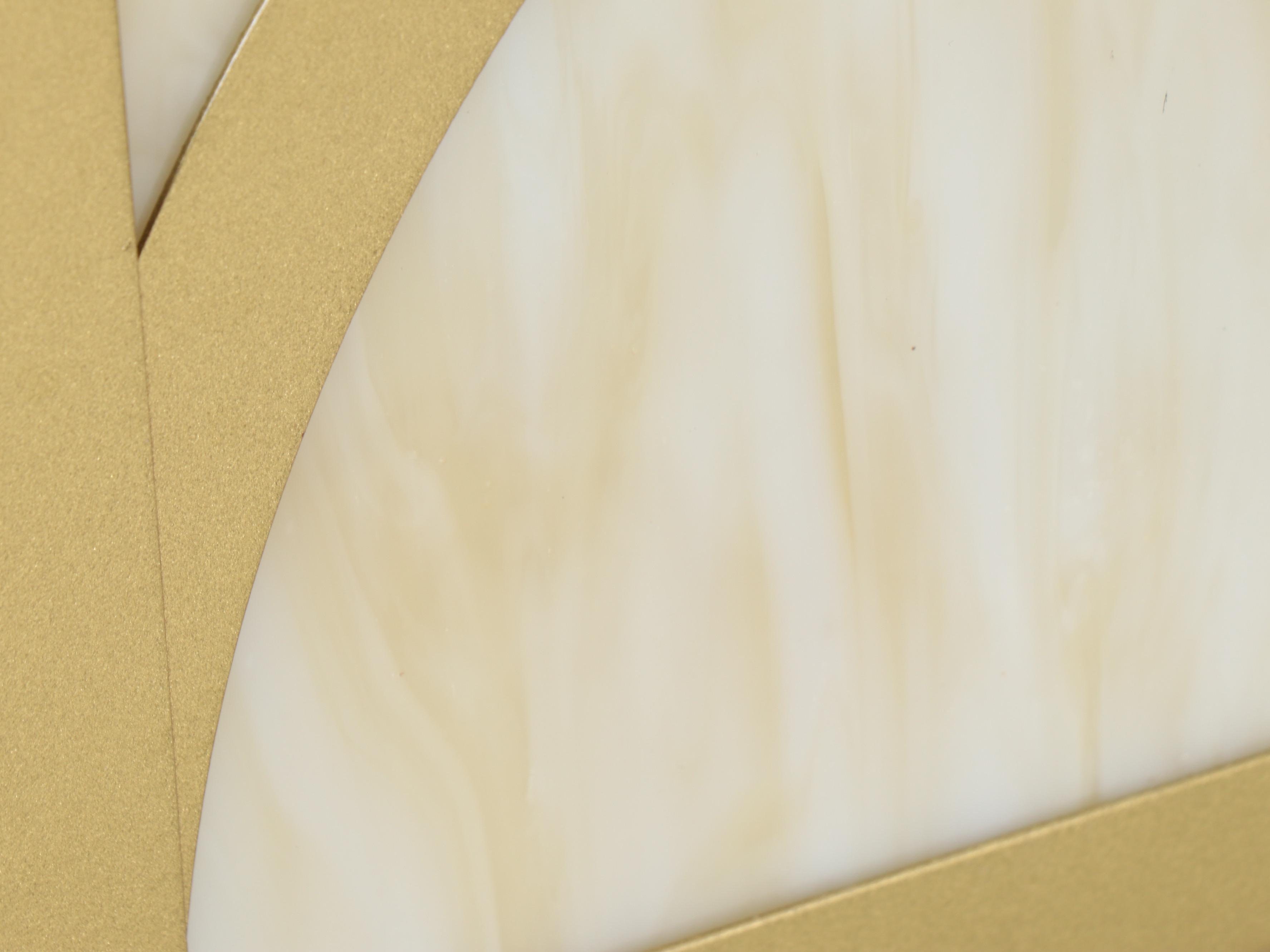 Gothic Revival Craft Metal "Hartford" Gold Painted Metal and Slag Glass Pendants