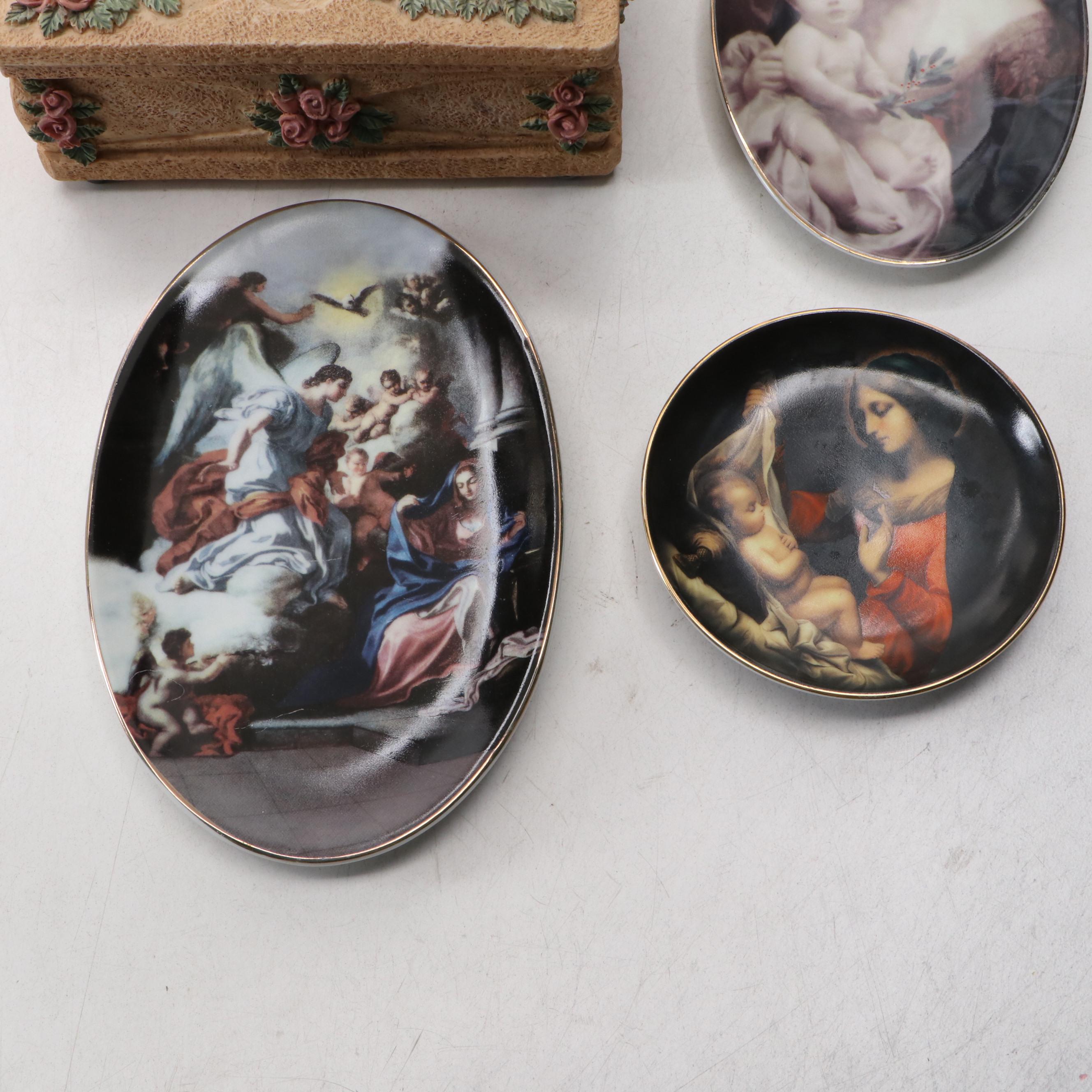 Madonna and Nun Figurine with Other Décor