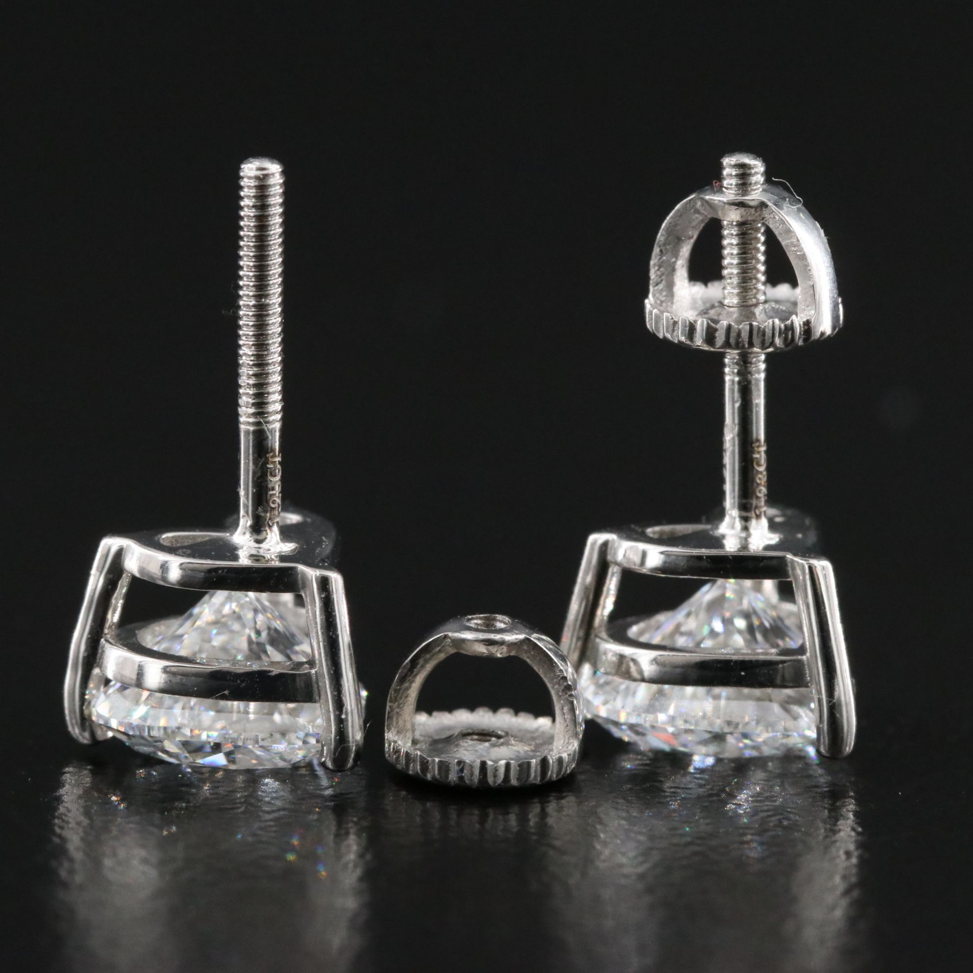 Platinum 2.48 CTW Lab Grown Diamond Stud Earrings with IGI Reports