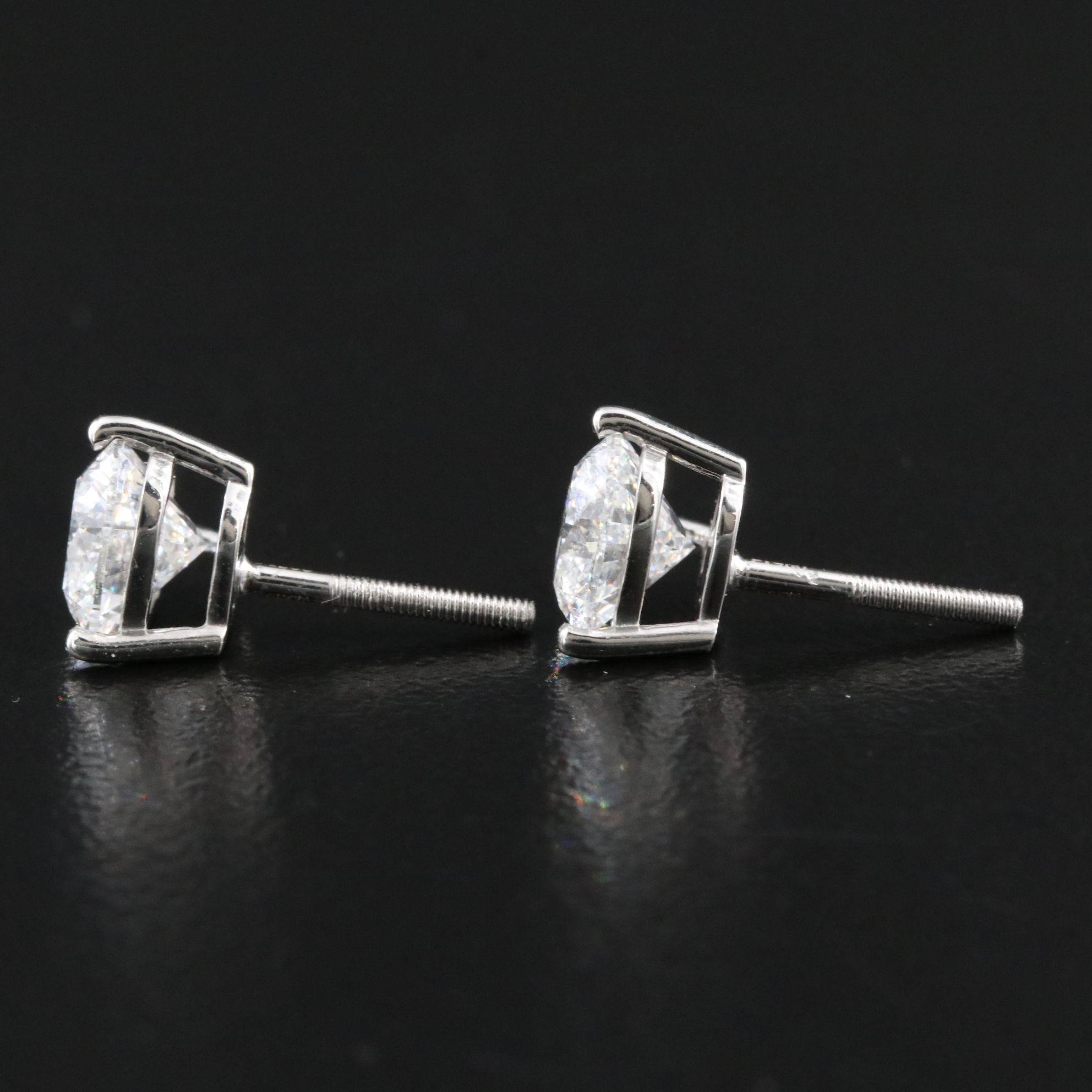 Platinum 2.48 CTW Lab Grown Diamond Stud Earrings with IGI Reports