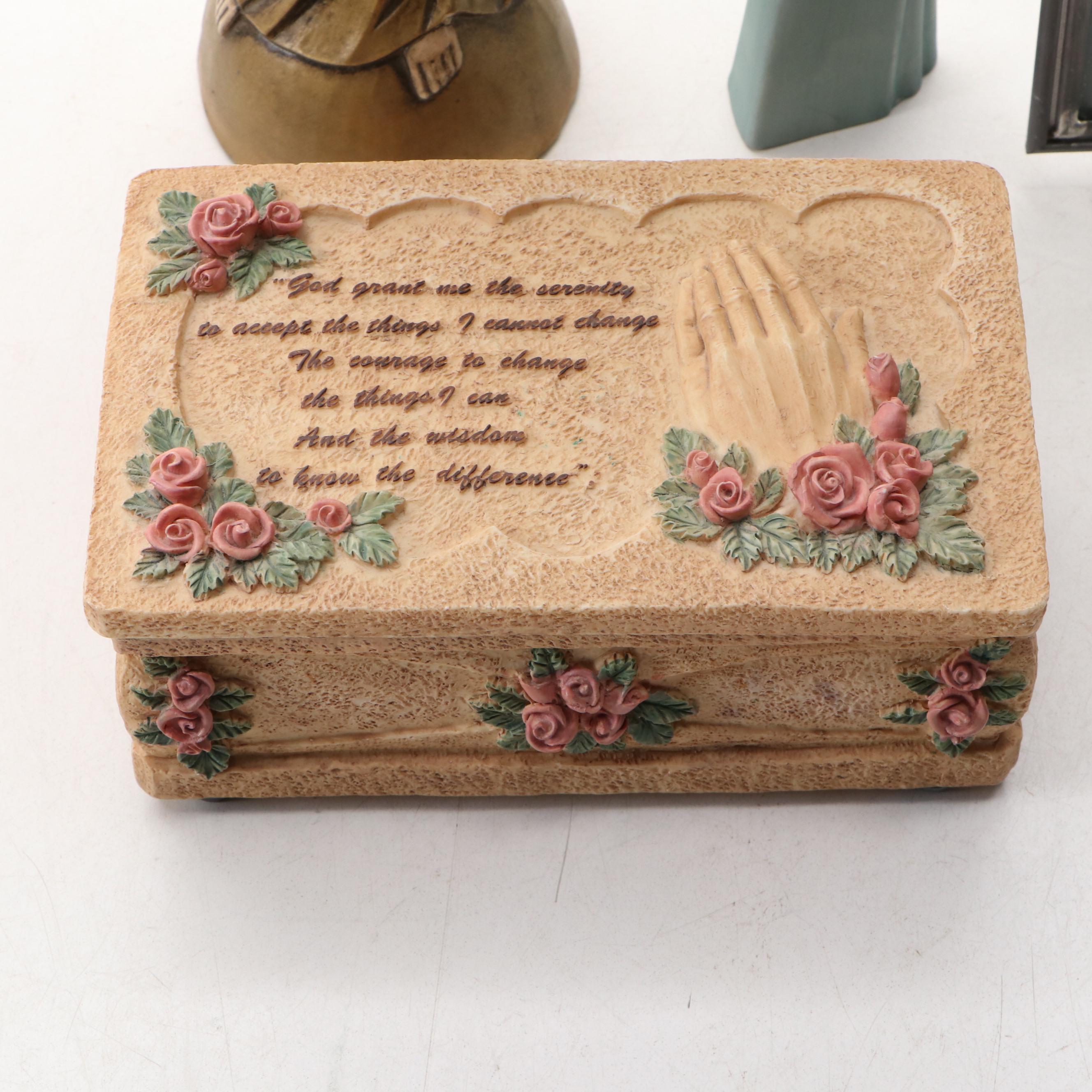 Madonna and Nun Figurine with Other Décor