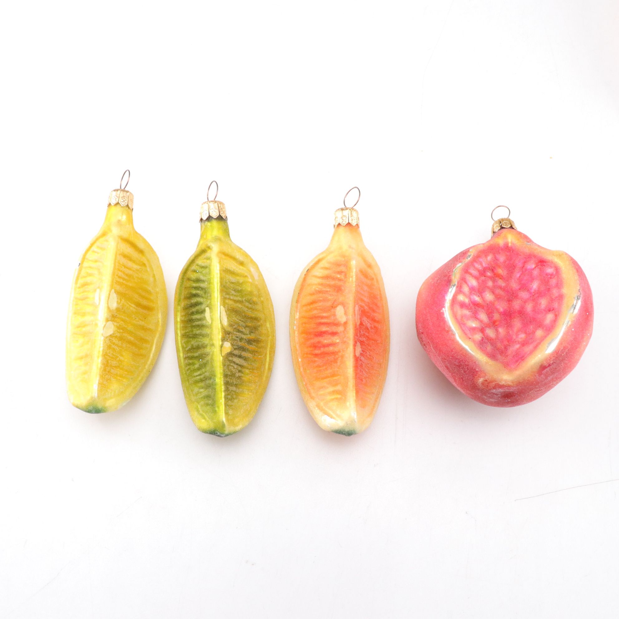 Blown Glass Fruit, Mushrooms & Food Christmas Ornaments