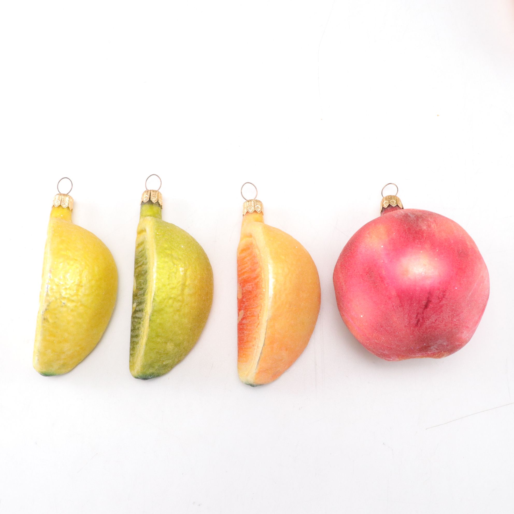 Blown Glass Fruit, Mushrooms & Food Christmas Ornaments