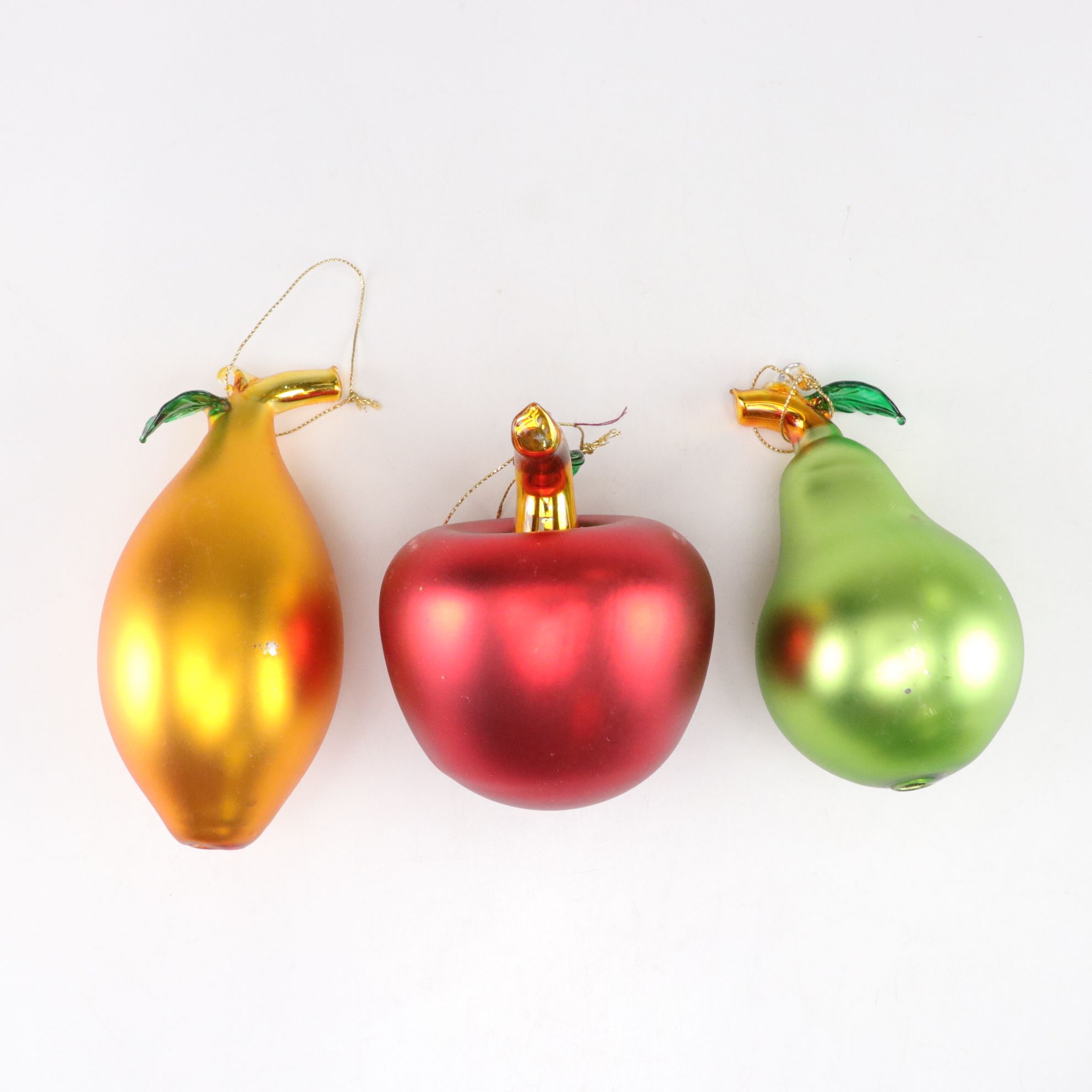 Blown Glass Fruit, Mushrooms & Food Christmas Ornaments