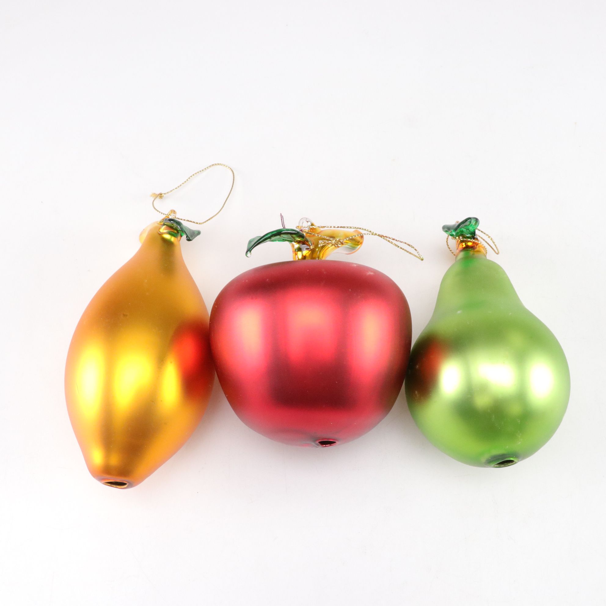 Blown Glass Fruit, Mushrooms & Food Christmas Ornaments