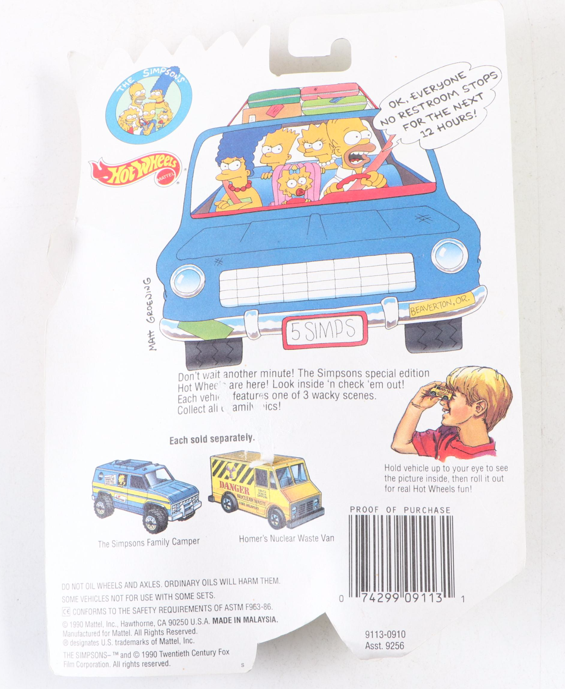 Hot Wheels "Family Camper" and More Simpsons Toy Cars, 1990