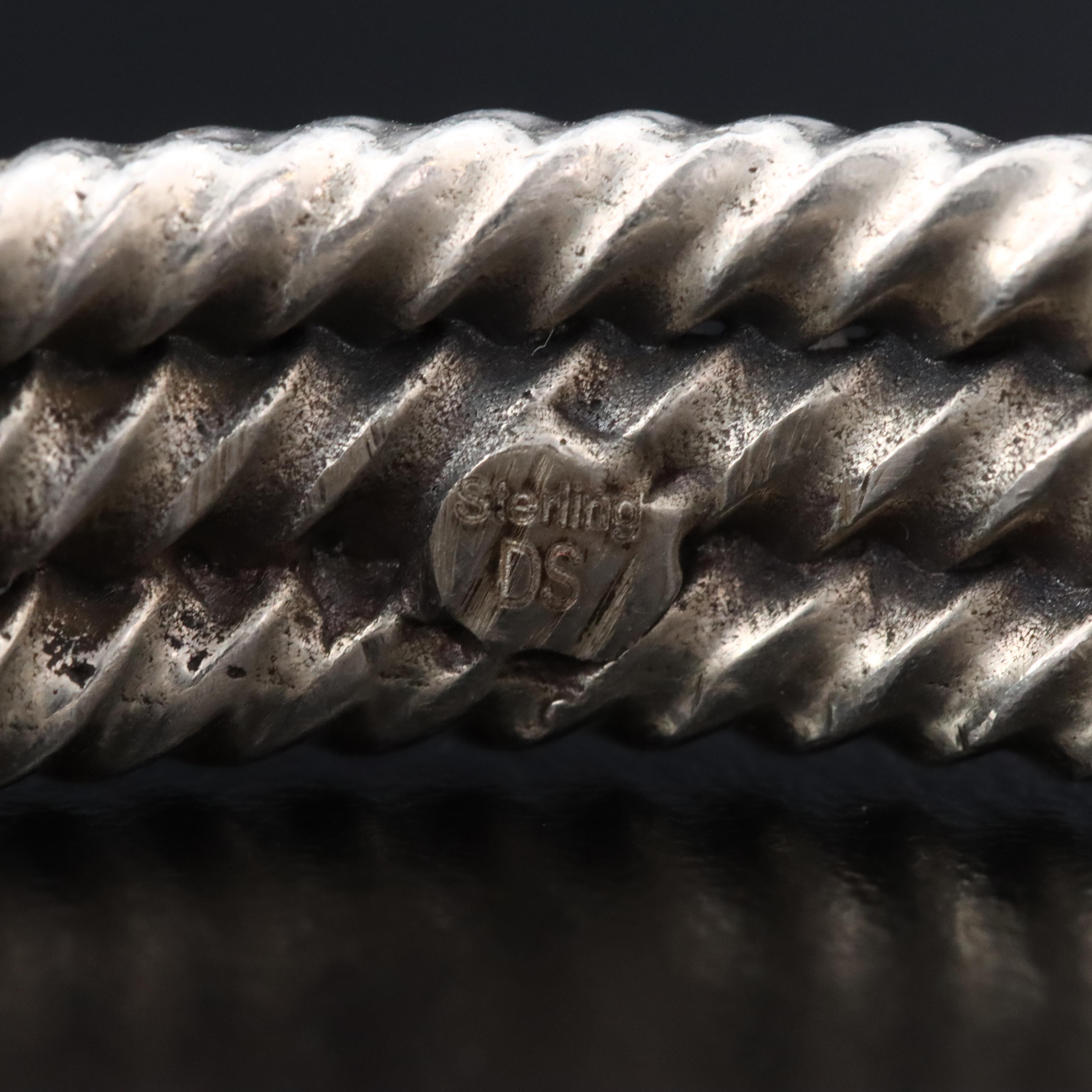 Sterling Turquoise Ribbed Cuff Bracelet