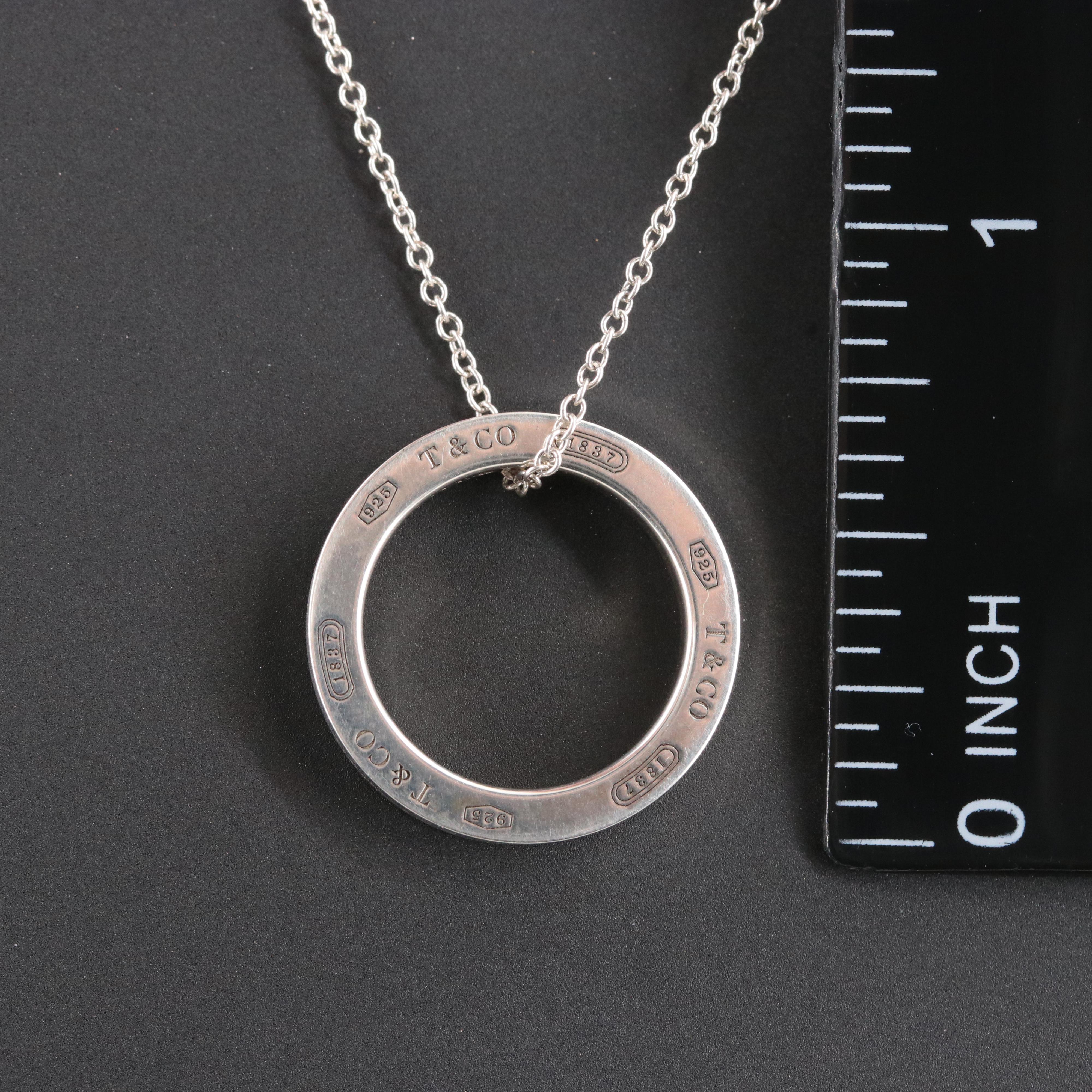 Tiffany & Co. 1837 Sterling Circle Pendant Necklace