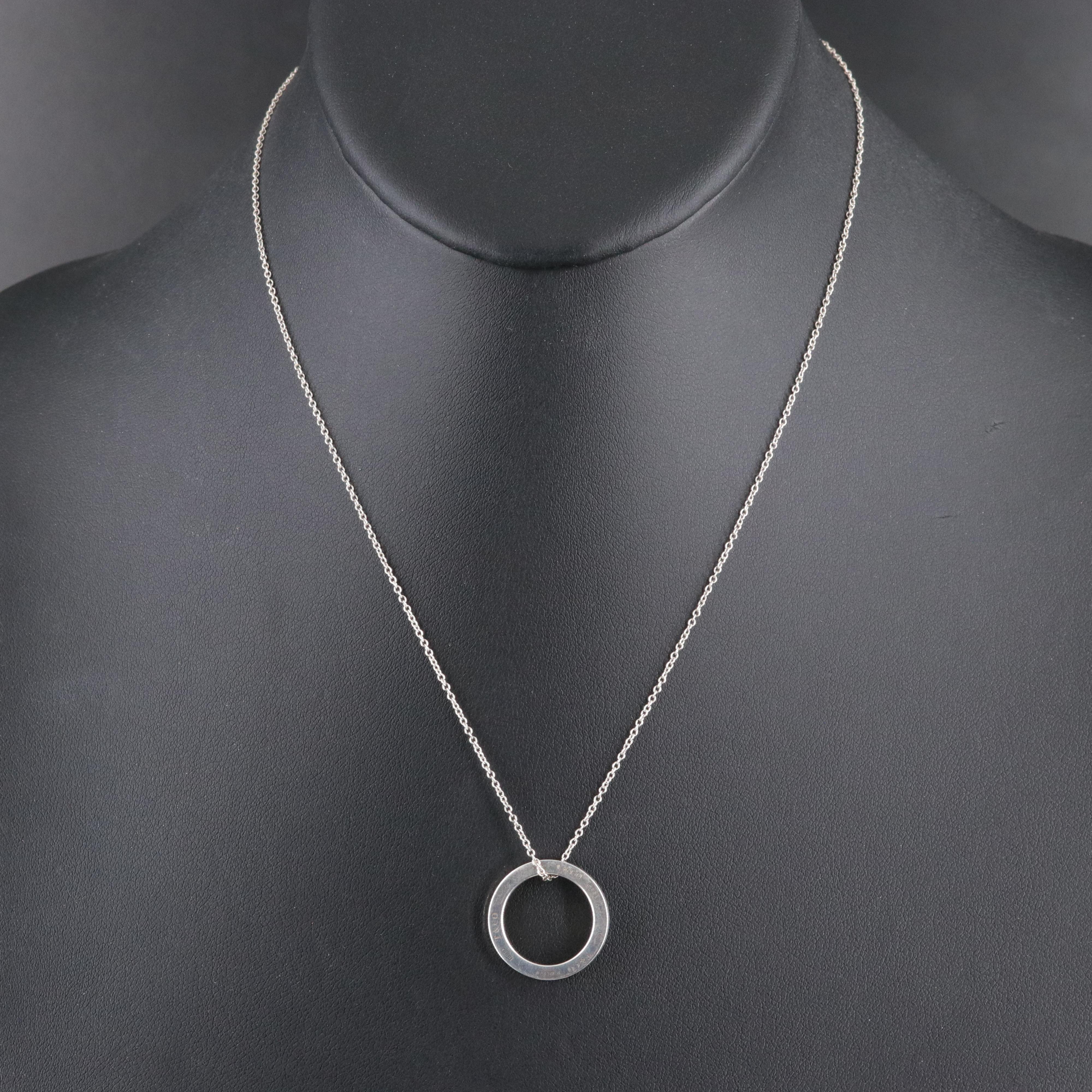 Tiffany & Co. 1837 Sterling Circle Pendant Necklace