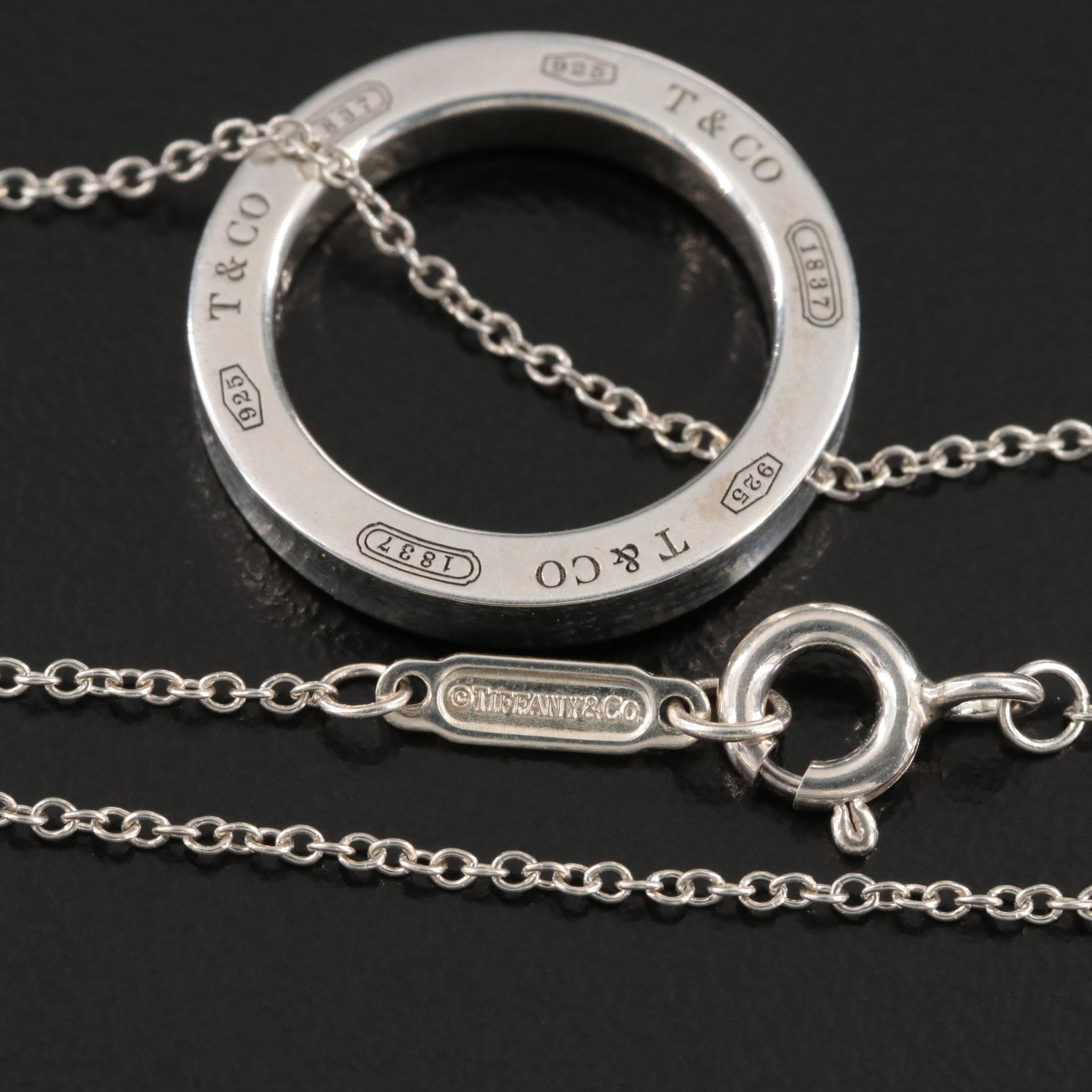 Tiffany & Co. 1837 Sterling Circle Pendant Necklace