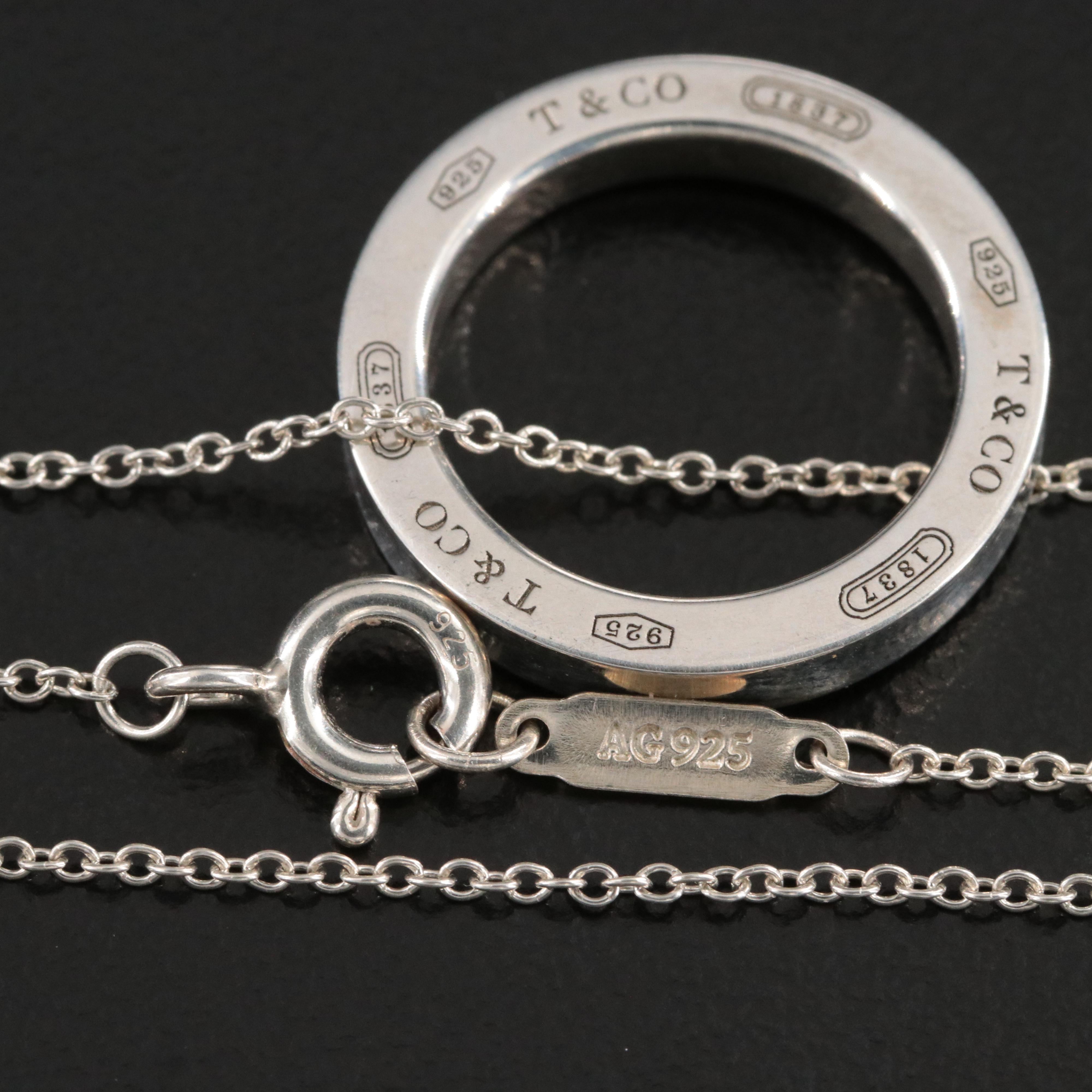 Tiffany & Co. 1837 Sterling Circle Pendant Necklace