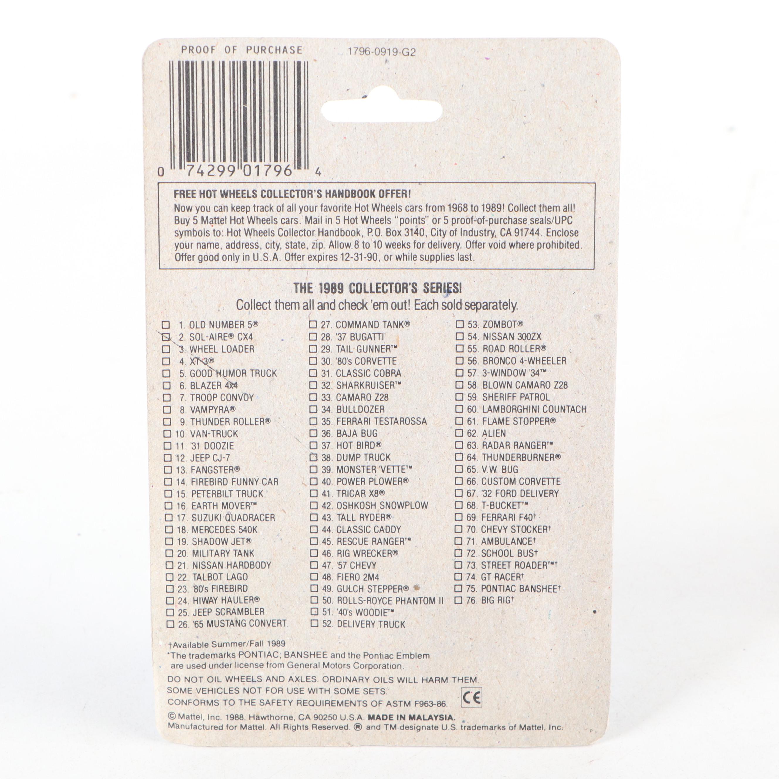 Hot Wheels "Cargoyle," "Hiway Hauler" and More Toy Cars, 1980s