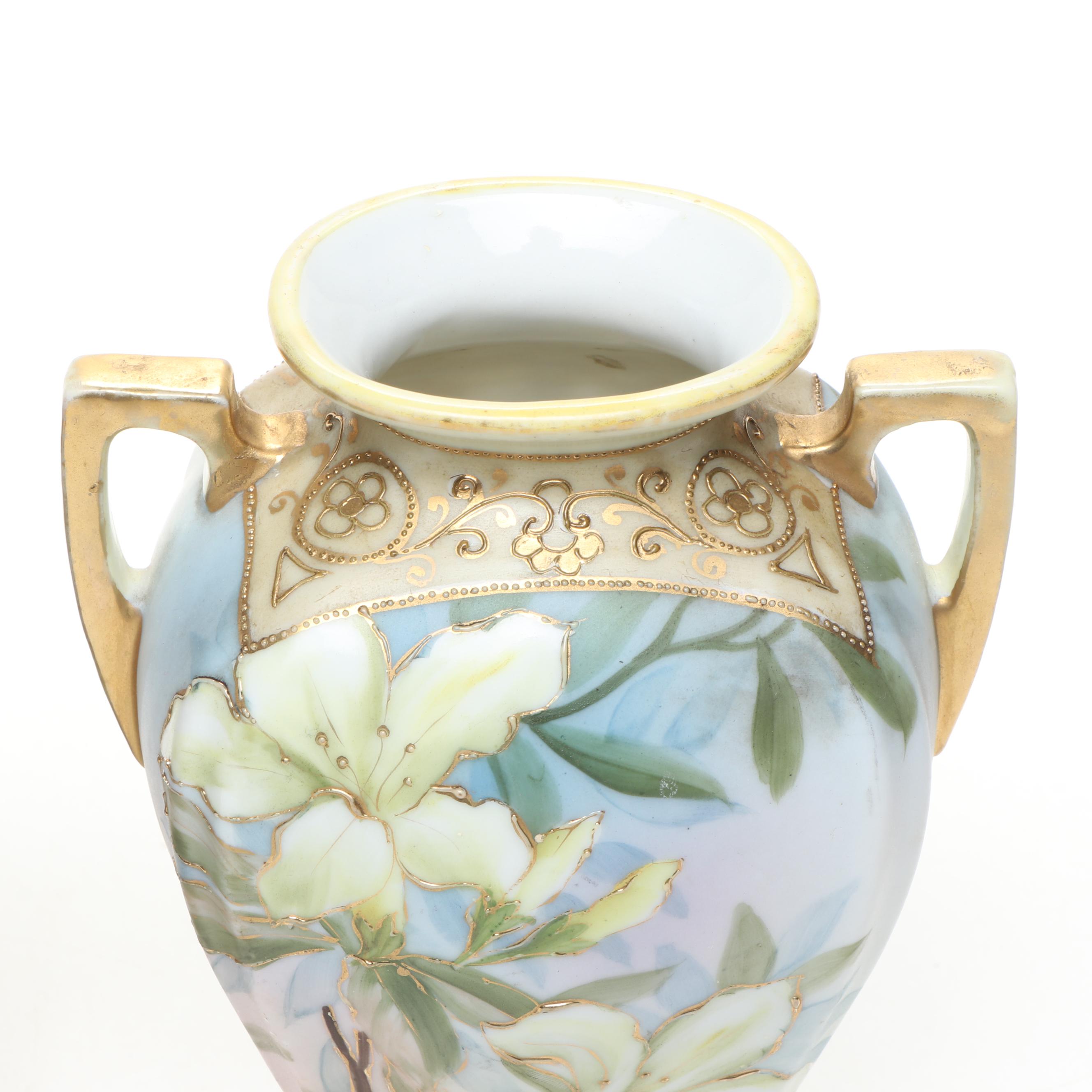 Morimura Bros. and More Hand-Painted Porcelain Handled Vases