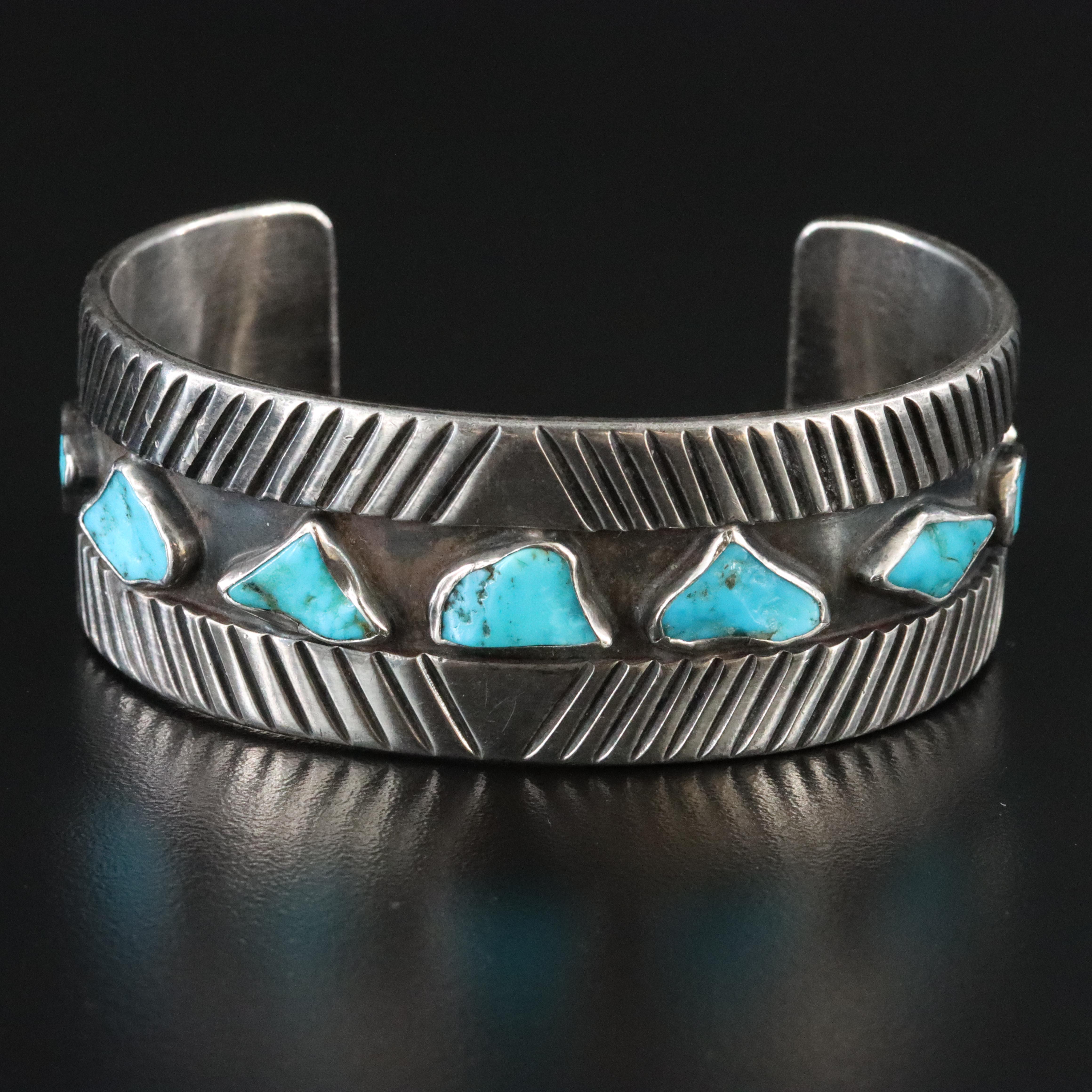 Southwestern Sterling Turquoise Cuff