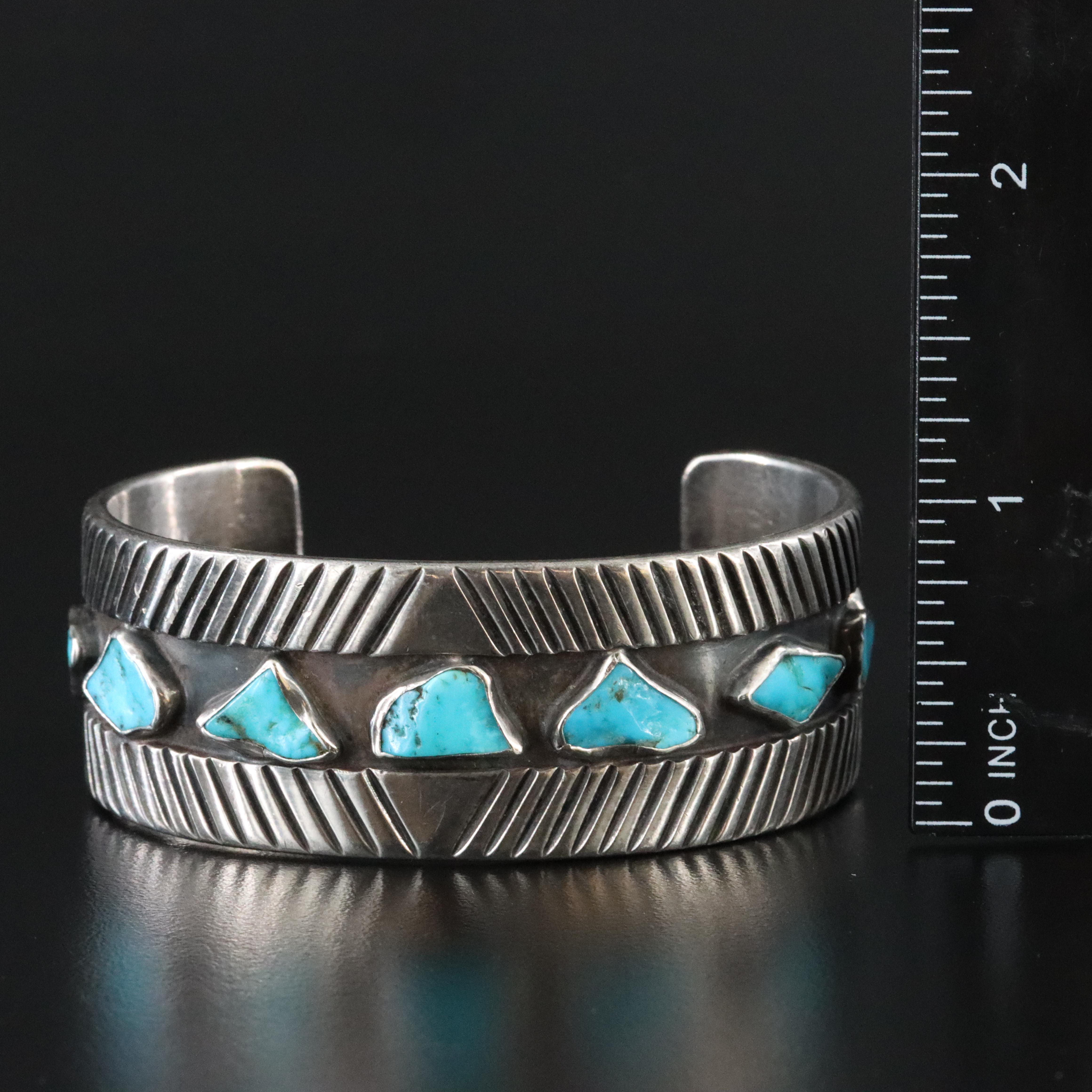 Southwestern Sterling Turquoise Cuff