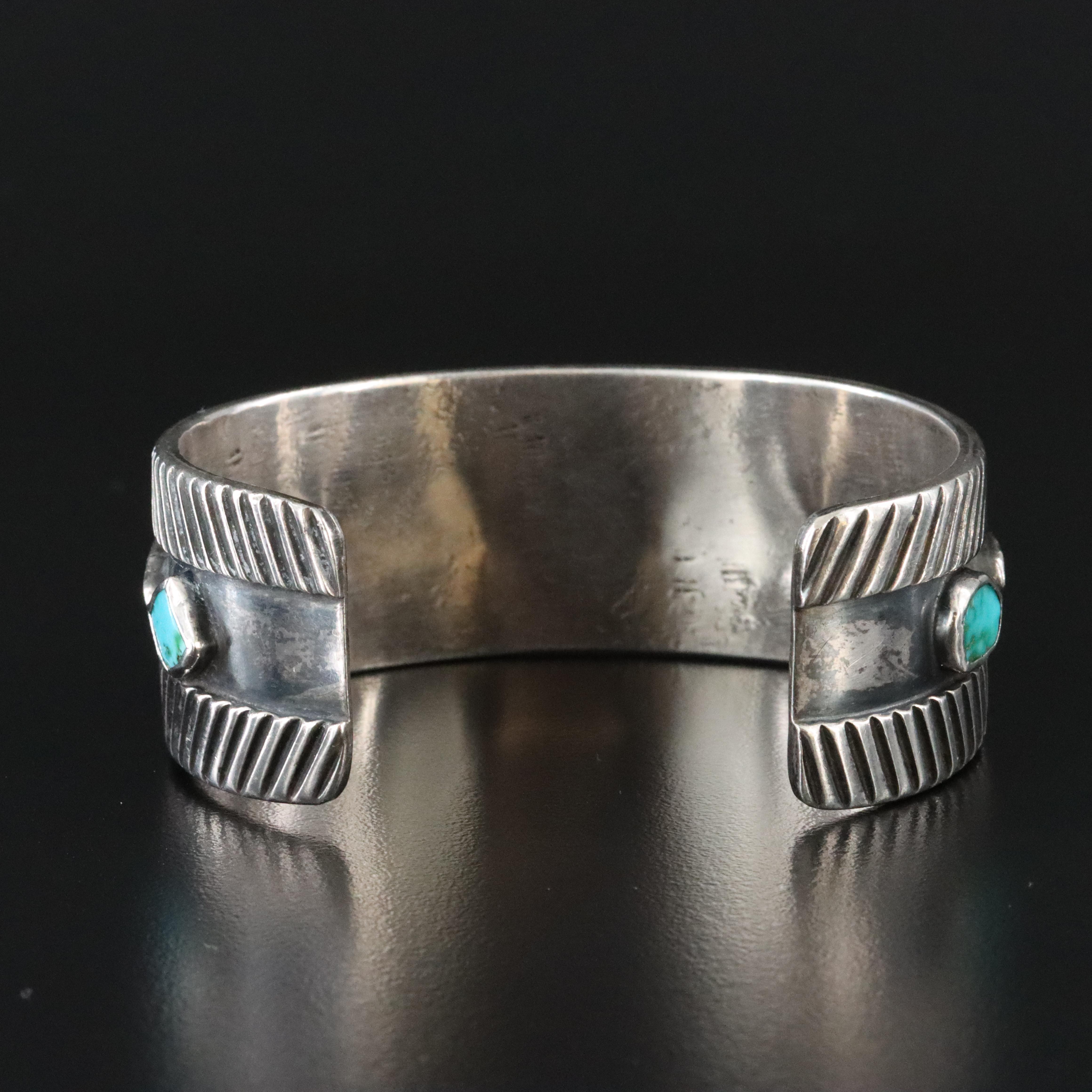 Southwestern Sterling Turquoise Cuff