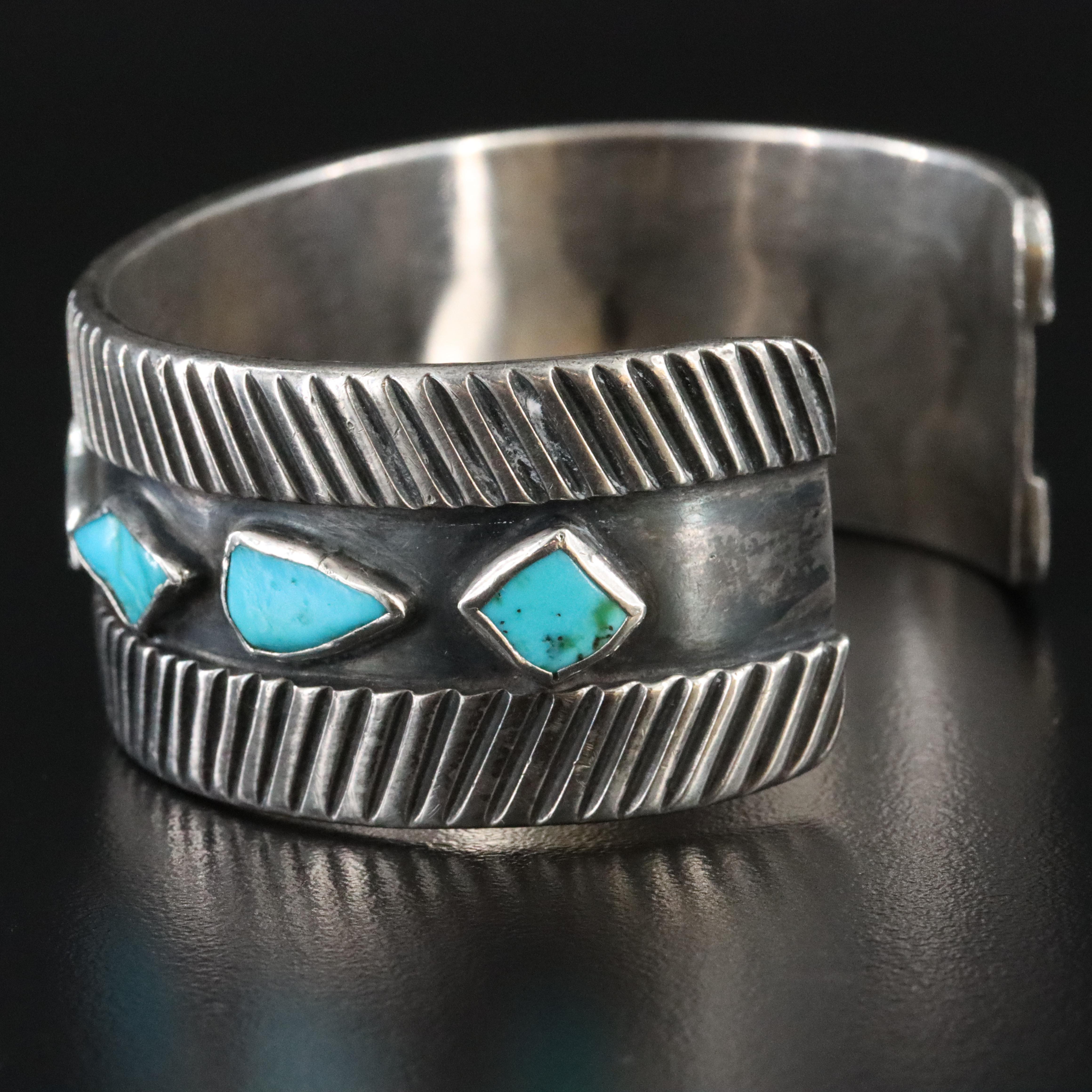 Southwestern Sterling Turquoise Cuff